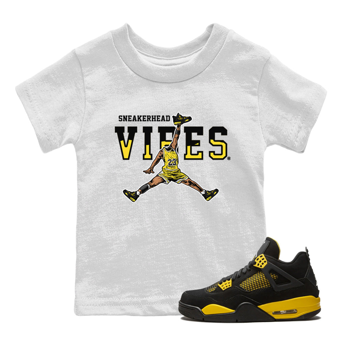 snkmatch Vibes Kids Tops - Air Jordan 4 Thunder