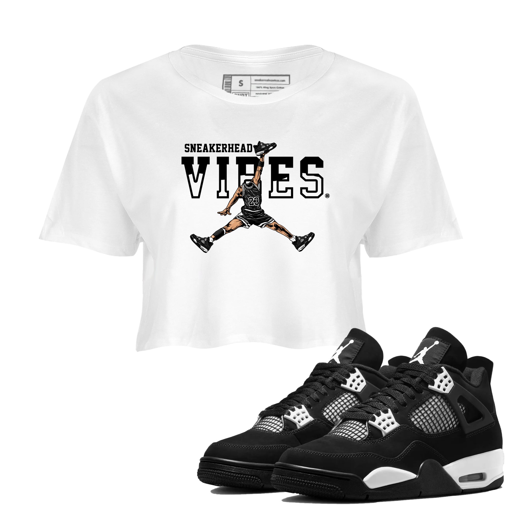 snkmatch Vibes snkmatch Women's Top - Air Jordan 4 White Thunder