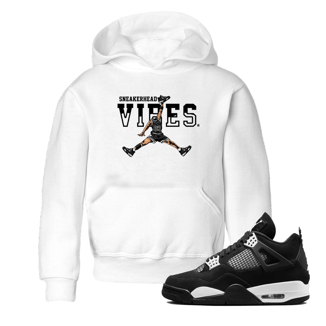 snkmatch Vibes snkmatch Tees Kids - Air Jordan 4 White Thunder
