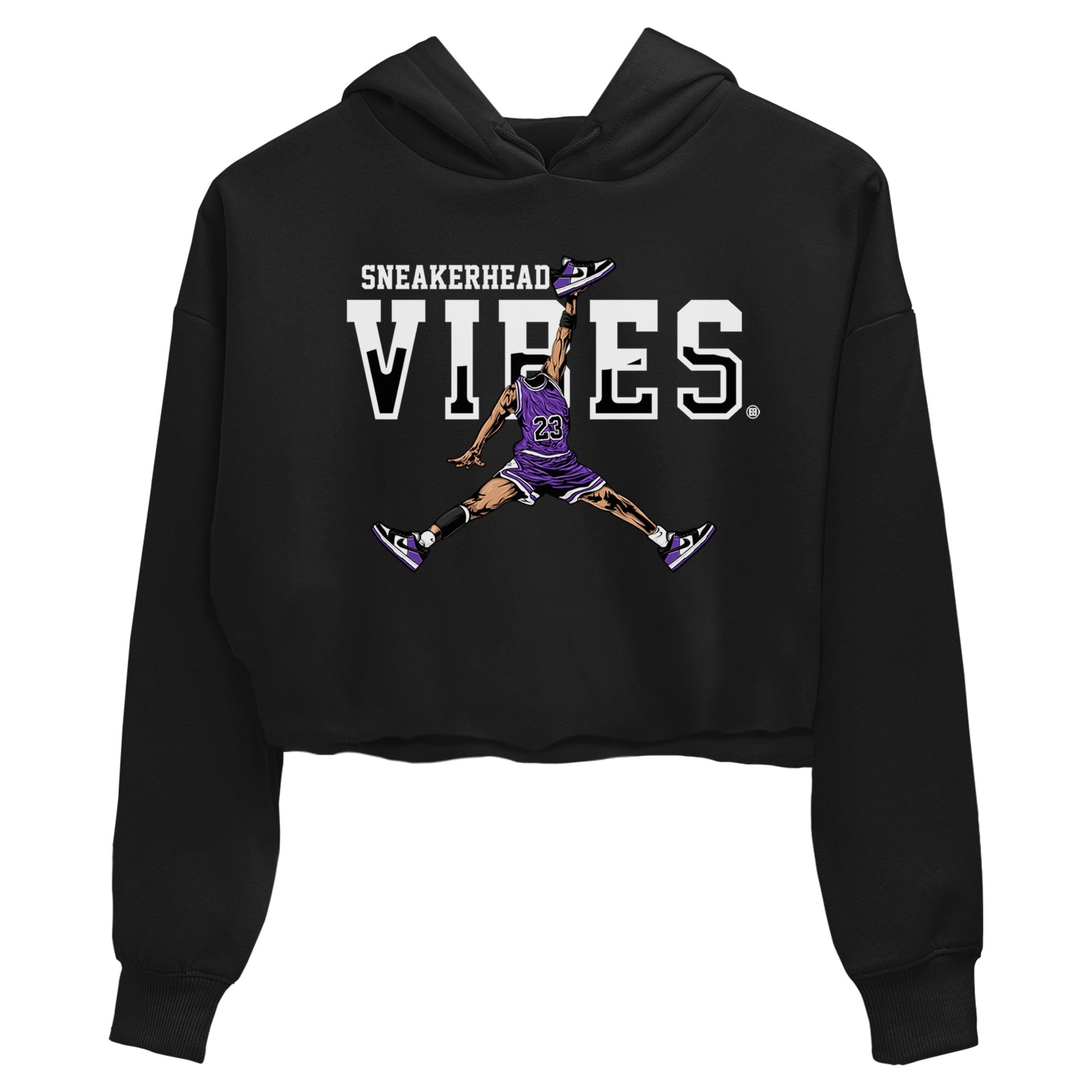 snkmatch Vibes snkmatch Tees Crop Top - Dunk Low Court Purple