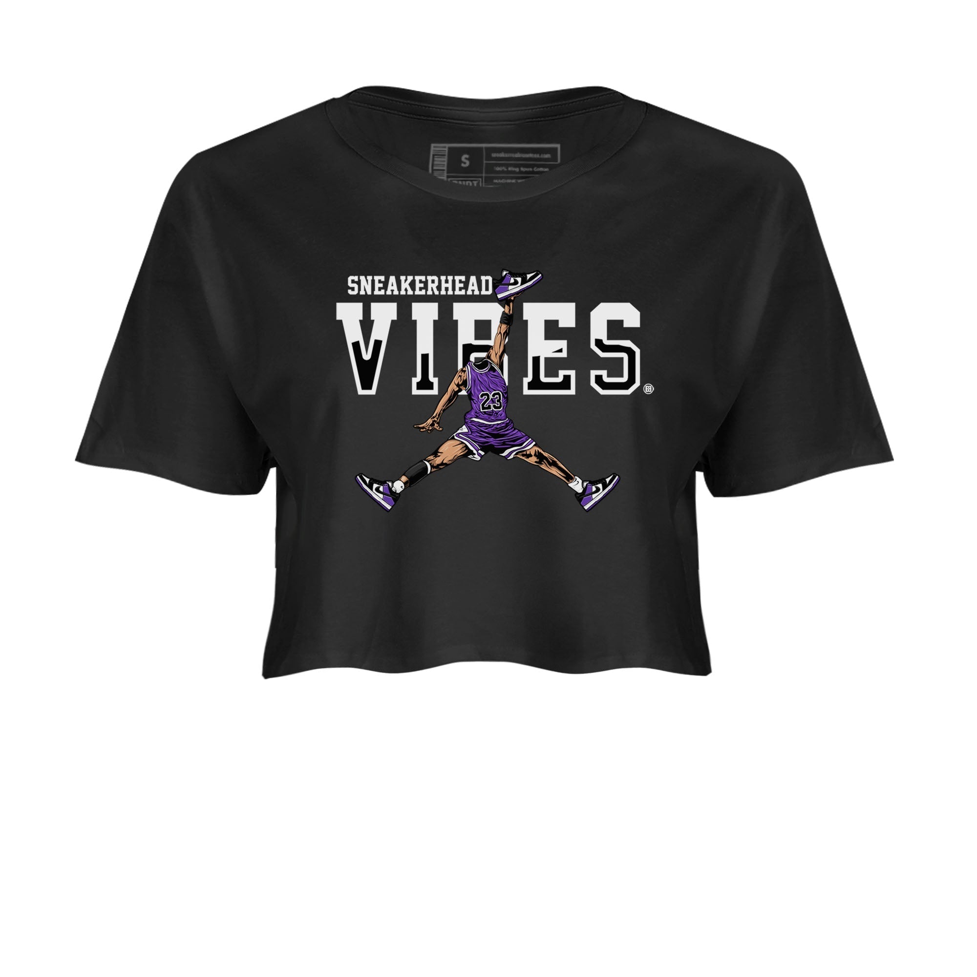 snkmatch Vibes snkmatch Tees Crop Top - Dunk Low Court Purple