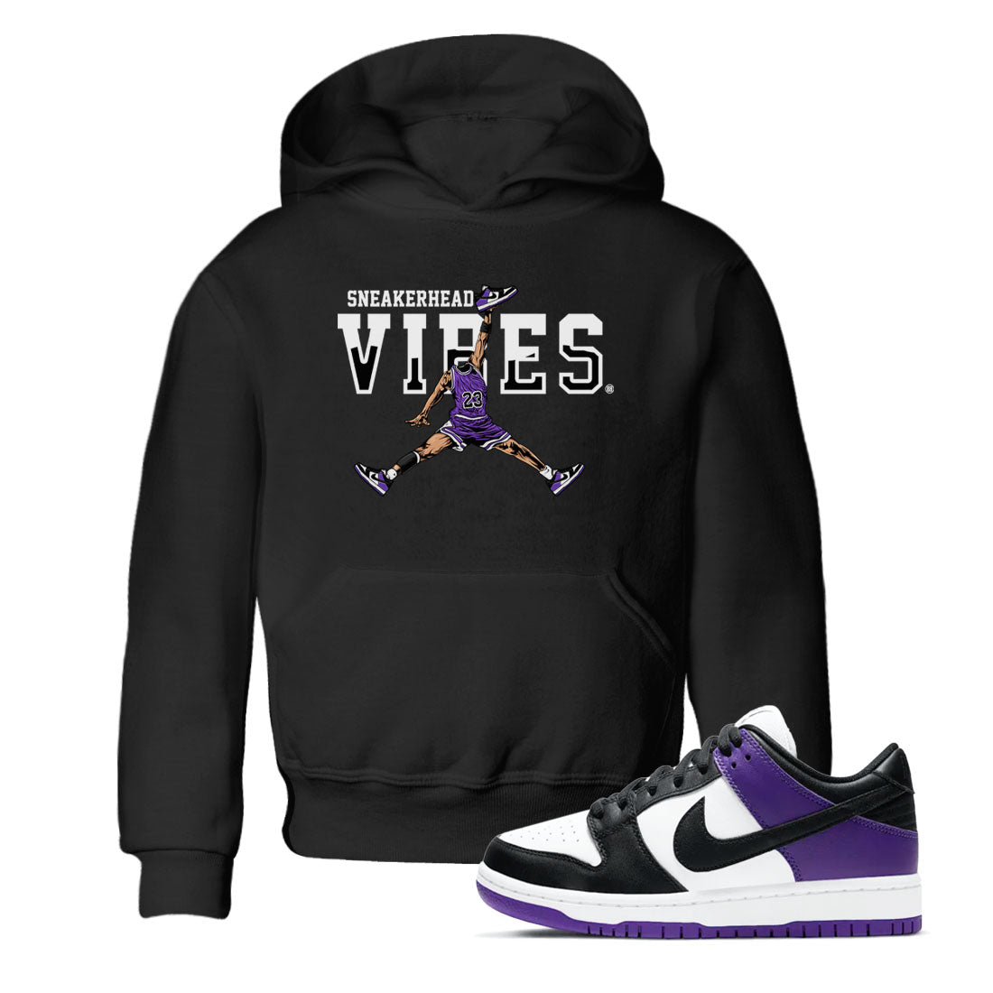 snkmatch Vibes snkmatch Tees Kids - Dunk Low Court Purple