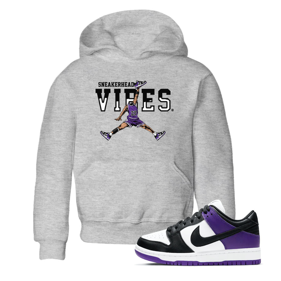 snkmatch Vibes snkmatch Tees Kids - Dunk Low Court Purple