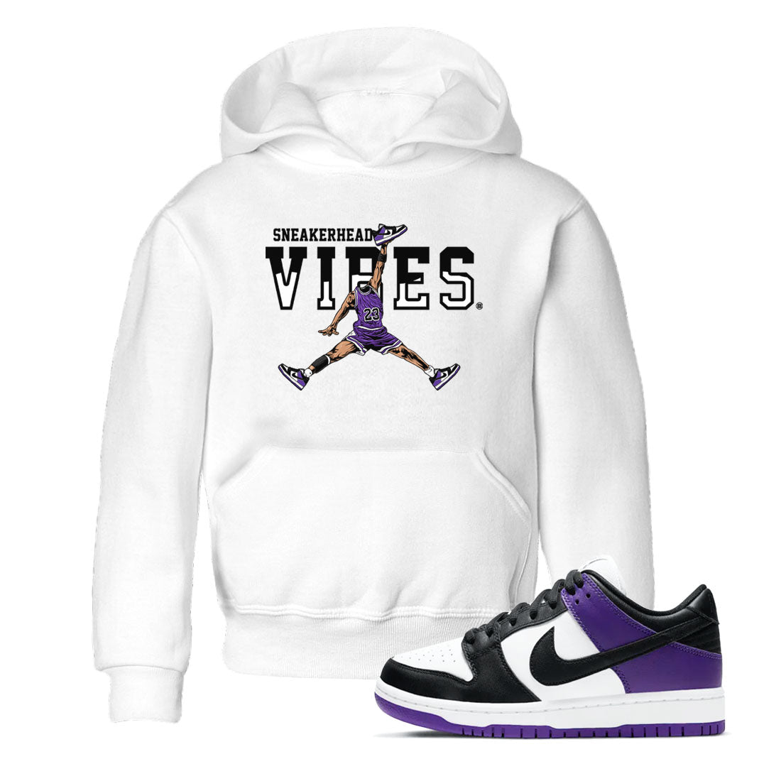 snkmatch Vibes snkmatch Tees Kids - Dunk Low Court Purple