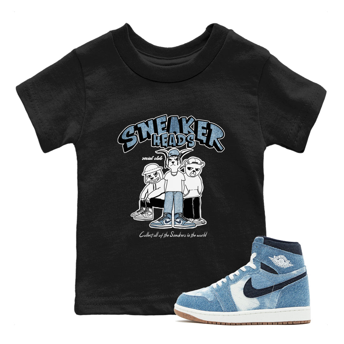 snkmatchs Social Club snkmatch Tees Kids - Air Jordan 1 Denim 2024