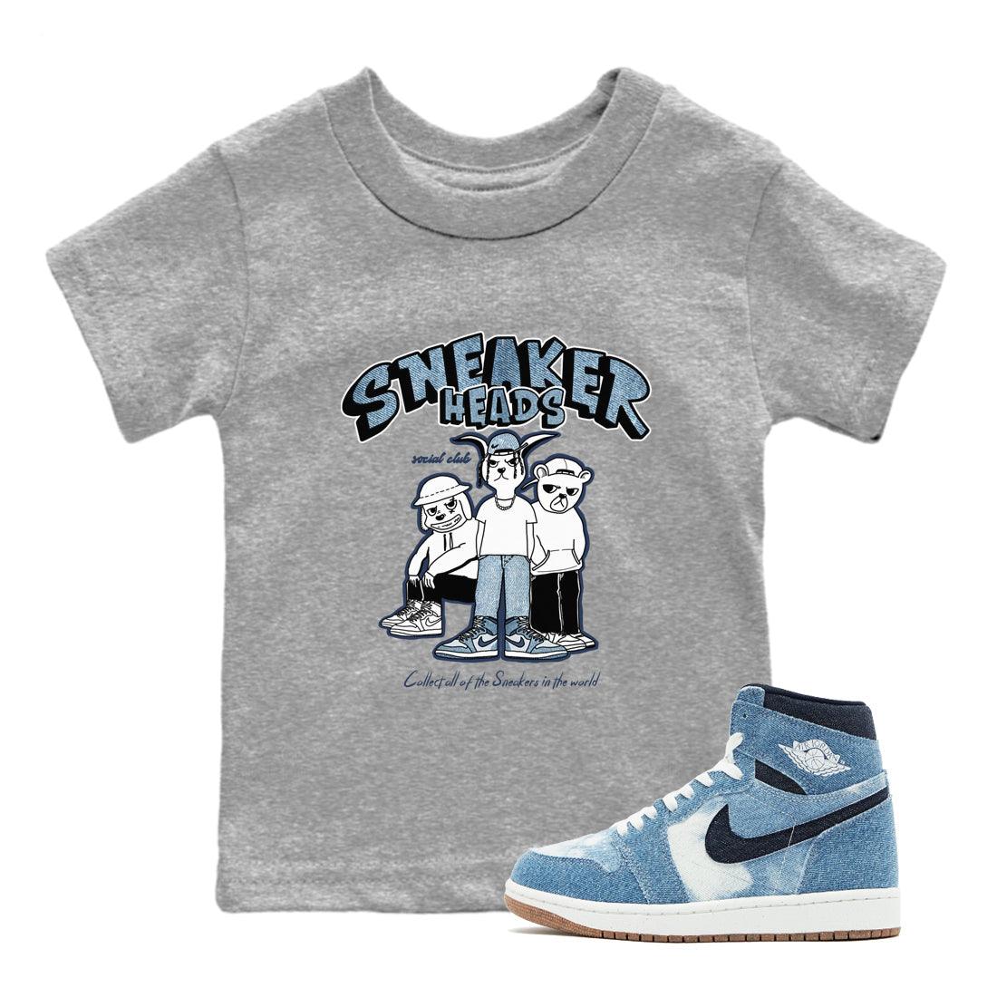 snkmatchs Social Club snkmatch Tees Kids - Air Jordan 1 Denim 2024