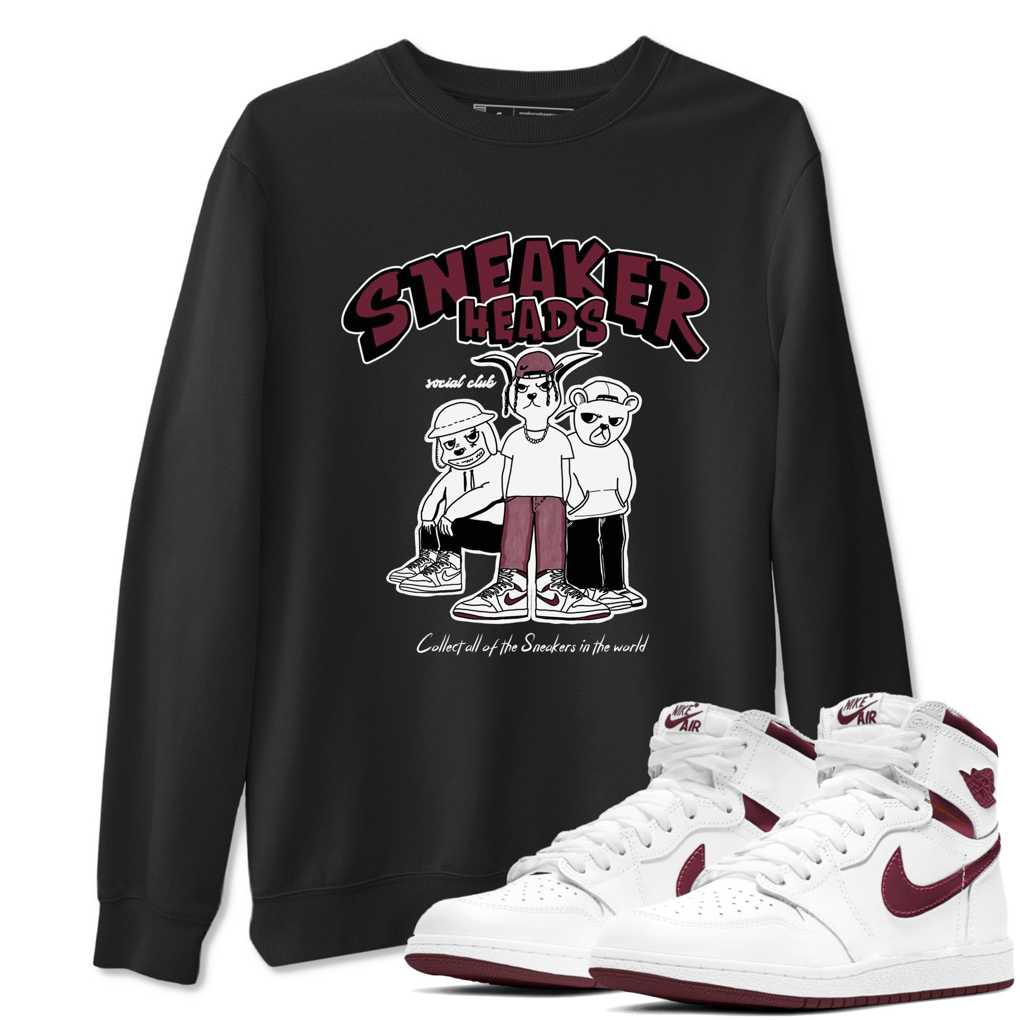 snkmatchs Social Club snkmatch Tees - Air Jordan 1 Metallic Burgundy