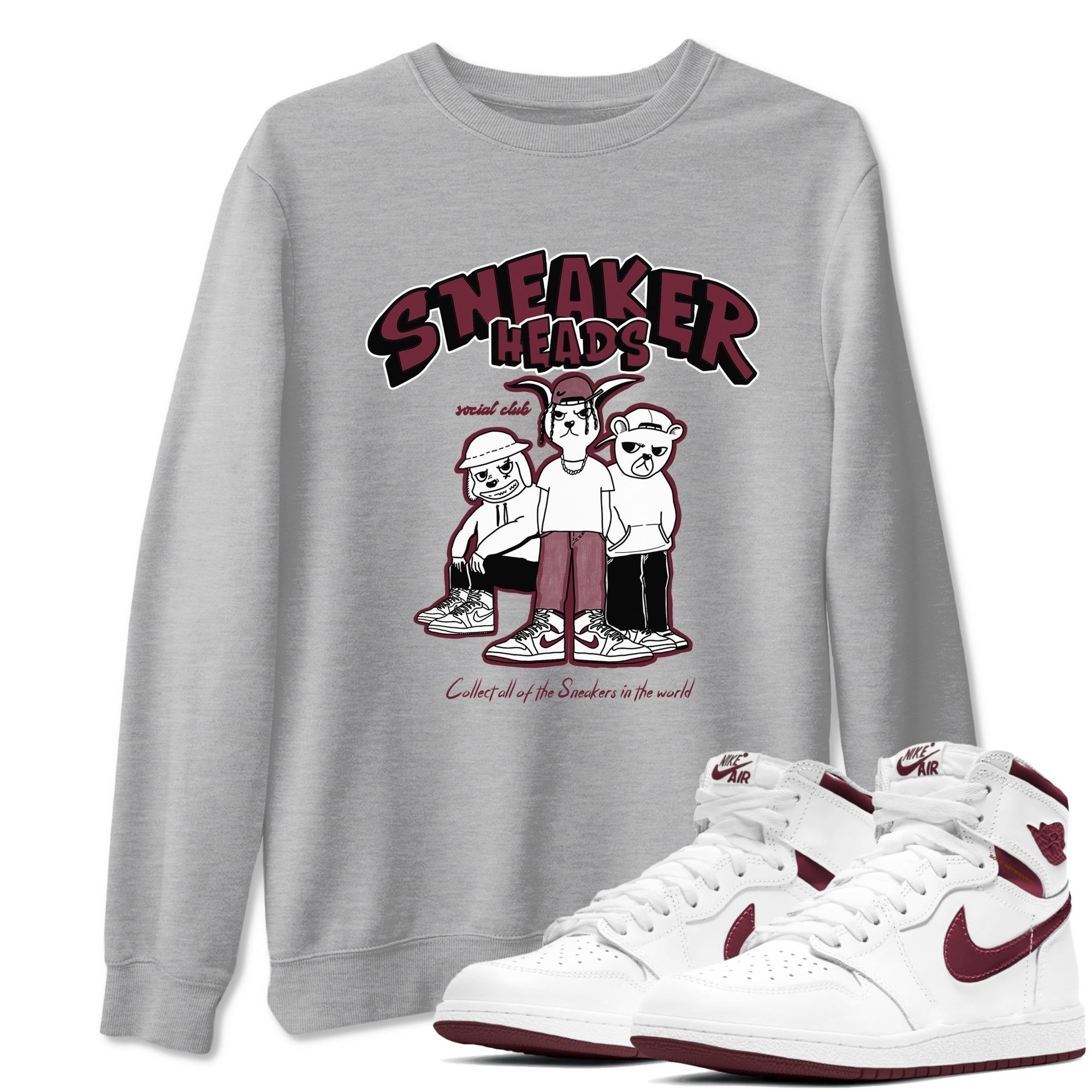 snkmatchs Social Club snkmatch Tees - Air Jordan 1 Metallic Burgundy