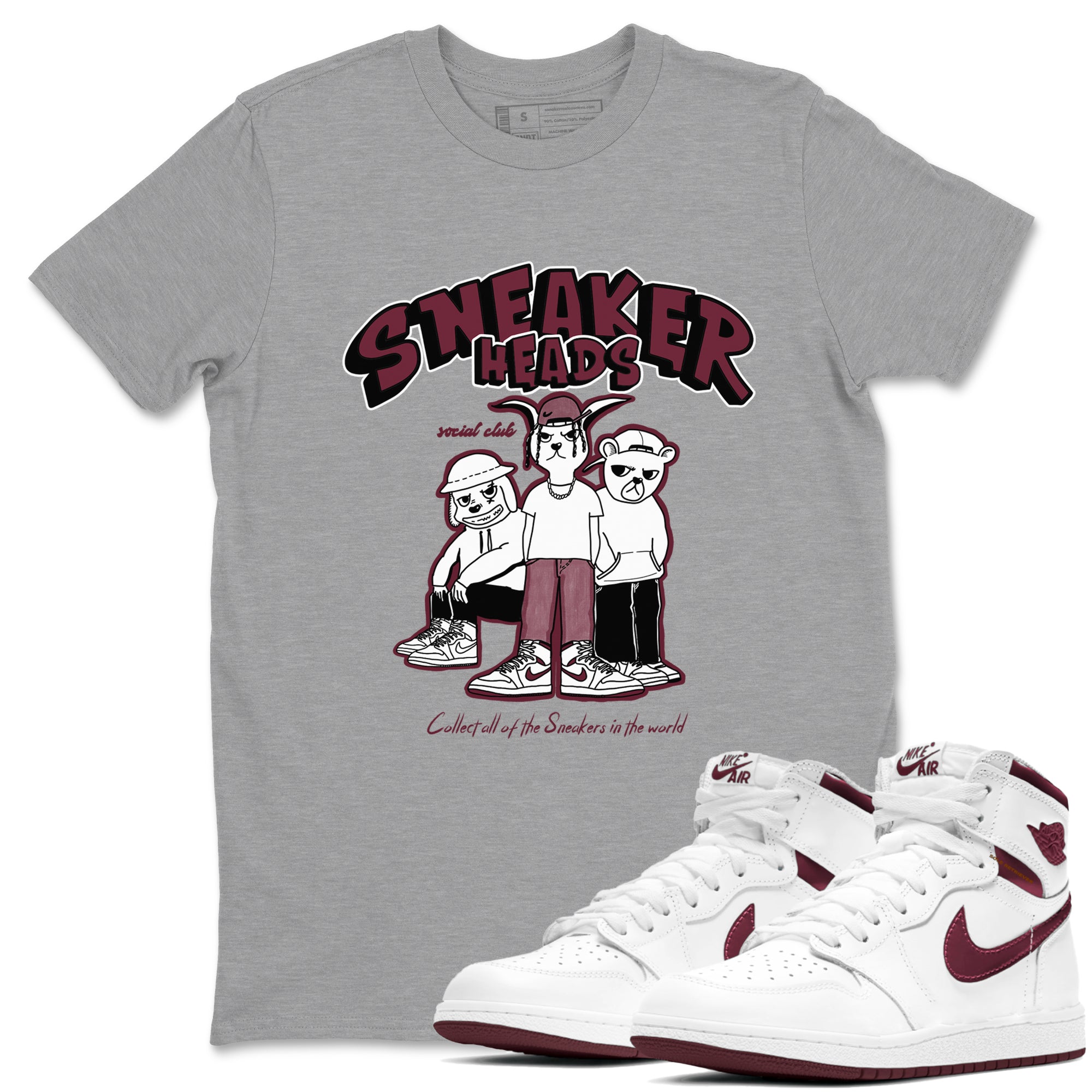 snkmatchs Social Club snkmatch Tees - Air Jordan 1 Metallic Burgundy