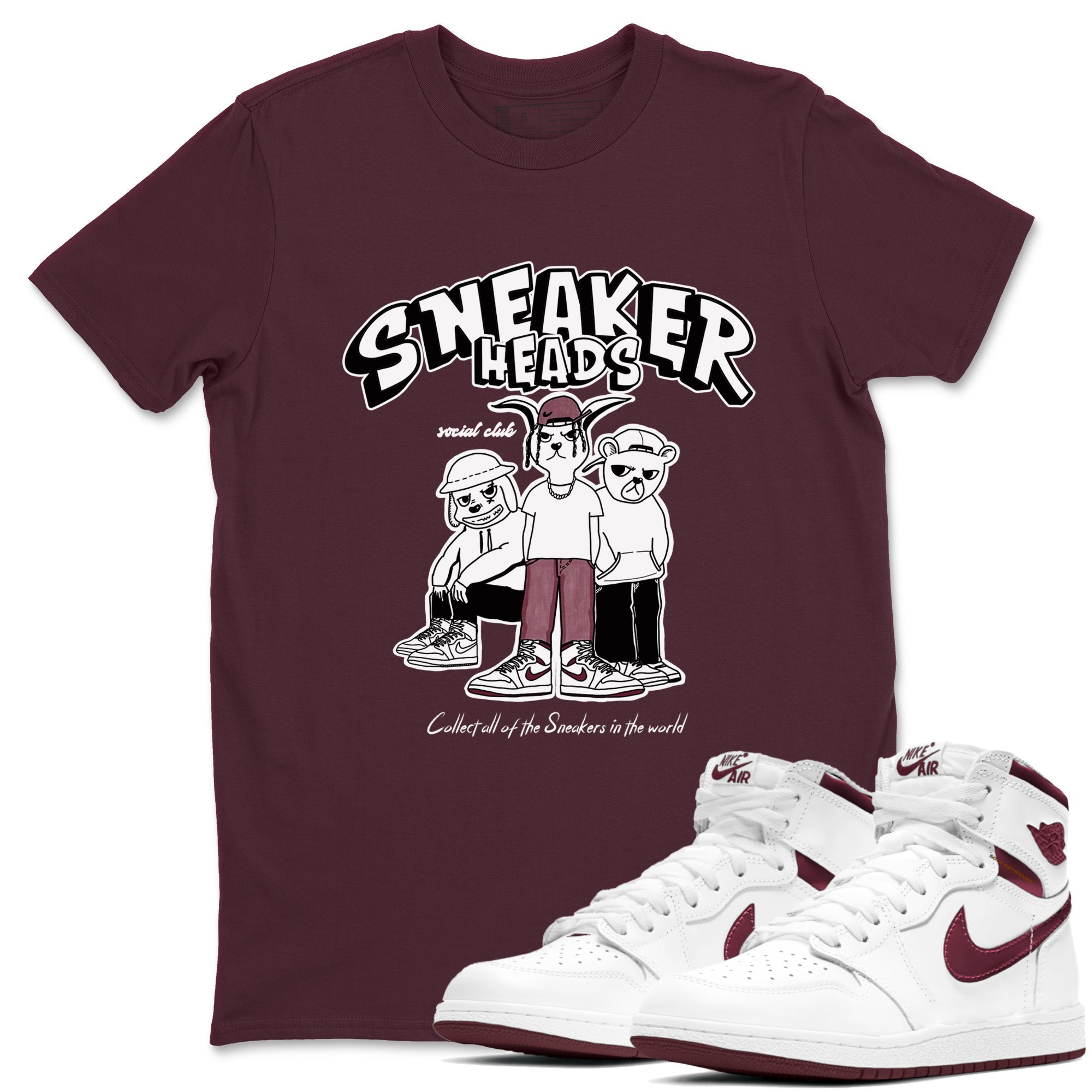 snkmatchs Social Club snkmatch Tees - Air Jordan 1 Metallic Burgundy