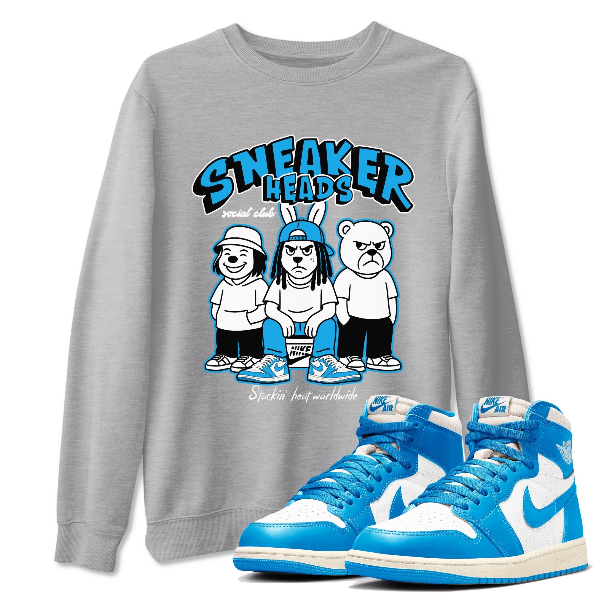 snkmatchs Social Club snkmatch Tees - Air Jordan 1 UNC reimagined