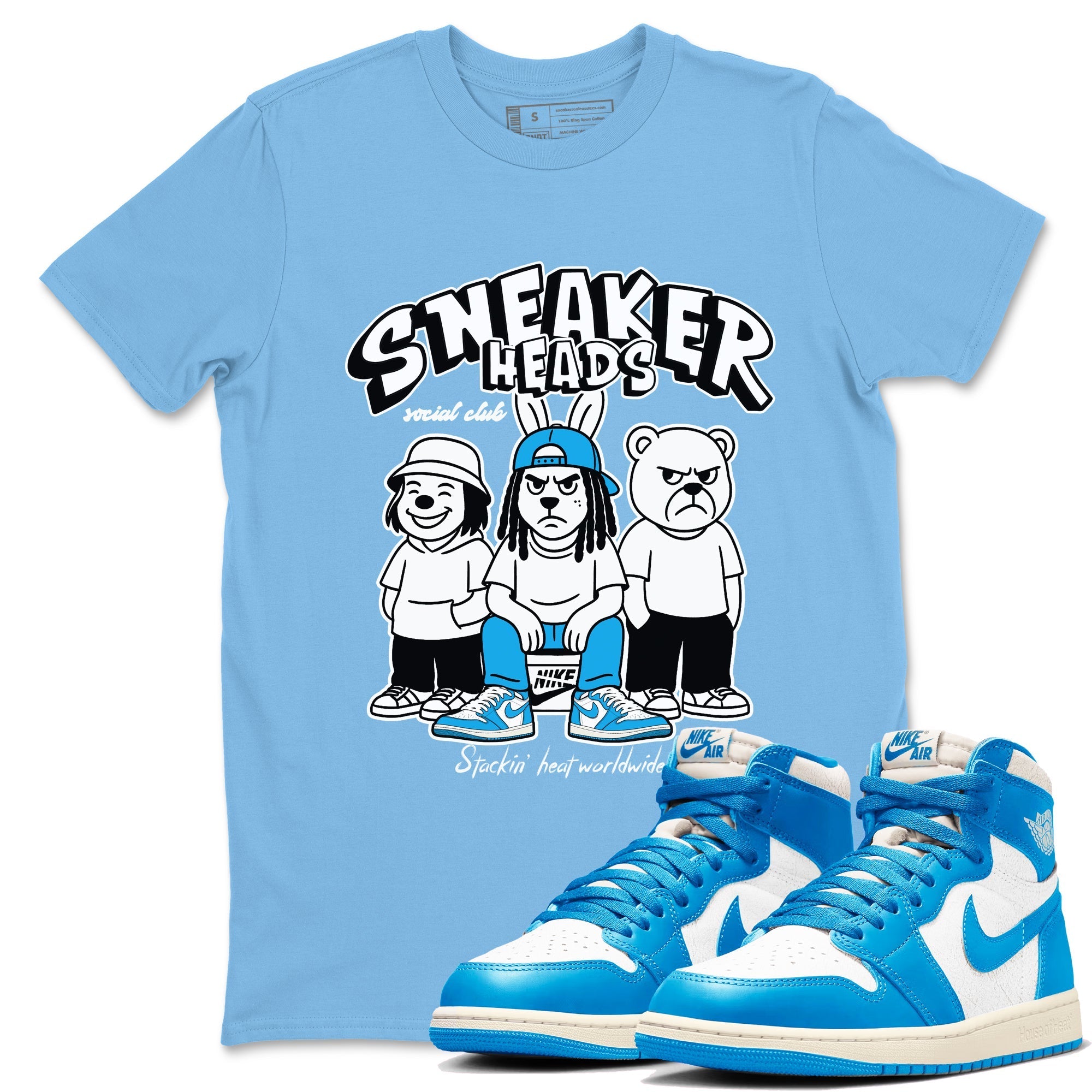 snkmatchs Social Club snkmatch Tees - Air Jordan 1 UNC reimagined