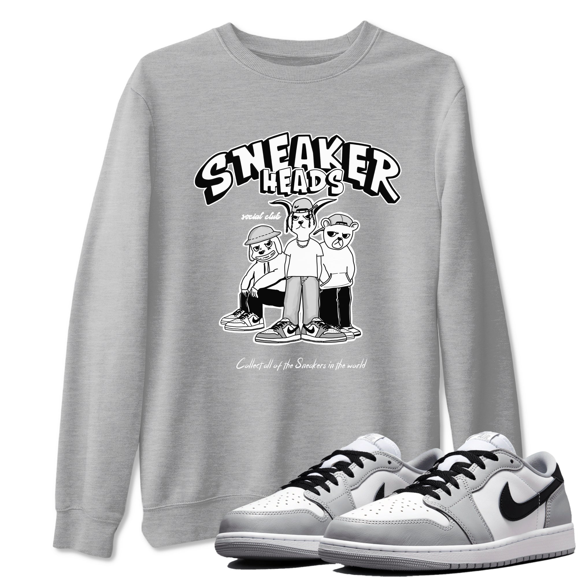 snkmatchs Social Club snkmatch Tees - Air Jordan 1 Wolf Grey