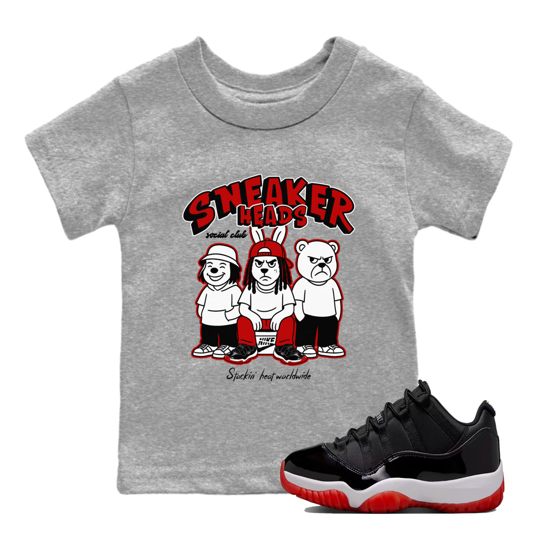 snkmatchs Social Club snkmatch Tees Kids - Air Jordan 11 Bred