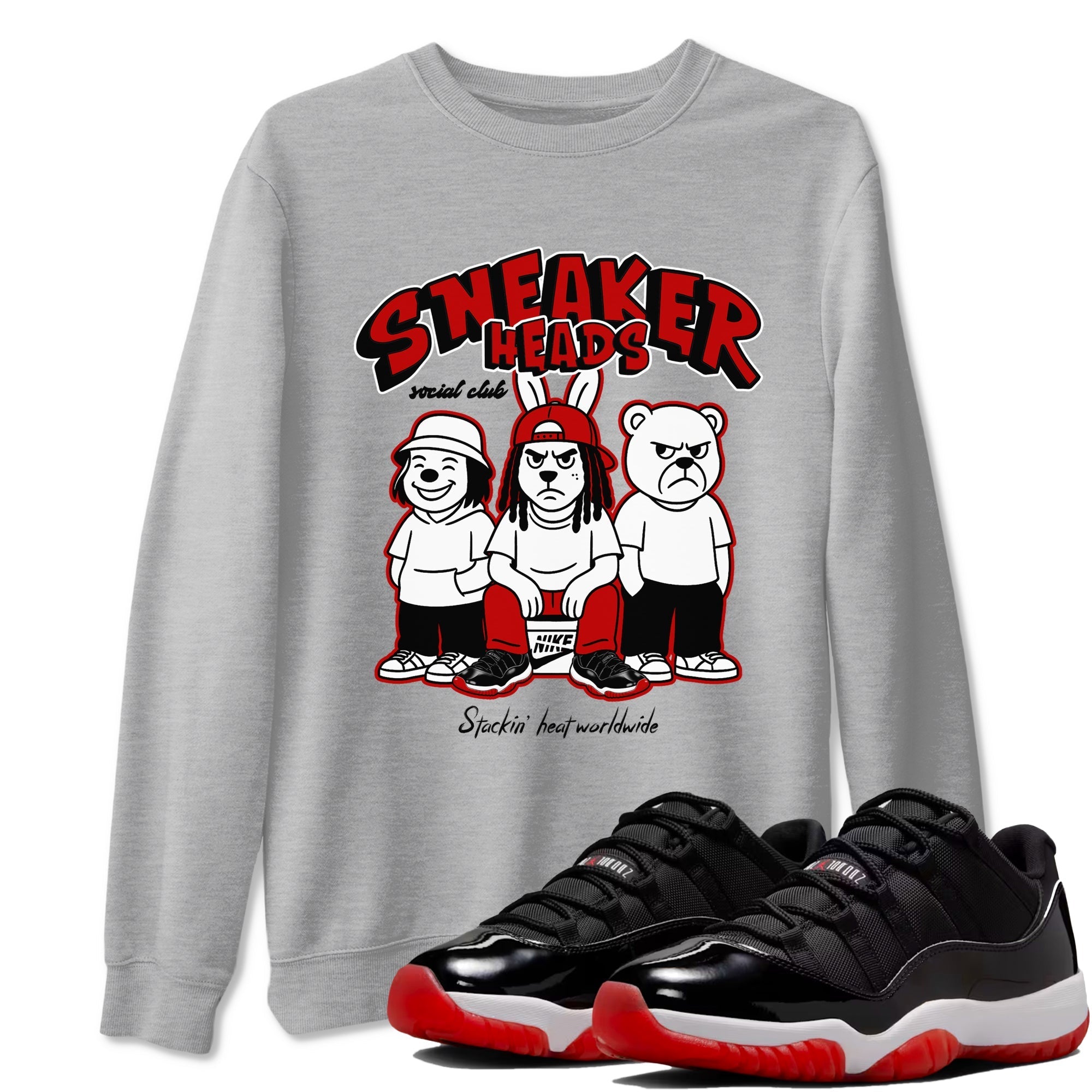 snkmatchs Social Club snkmatch Tees - Air Jordan 11 Bred