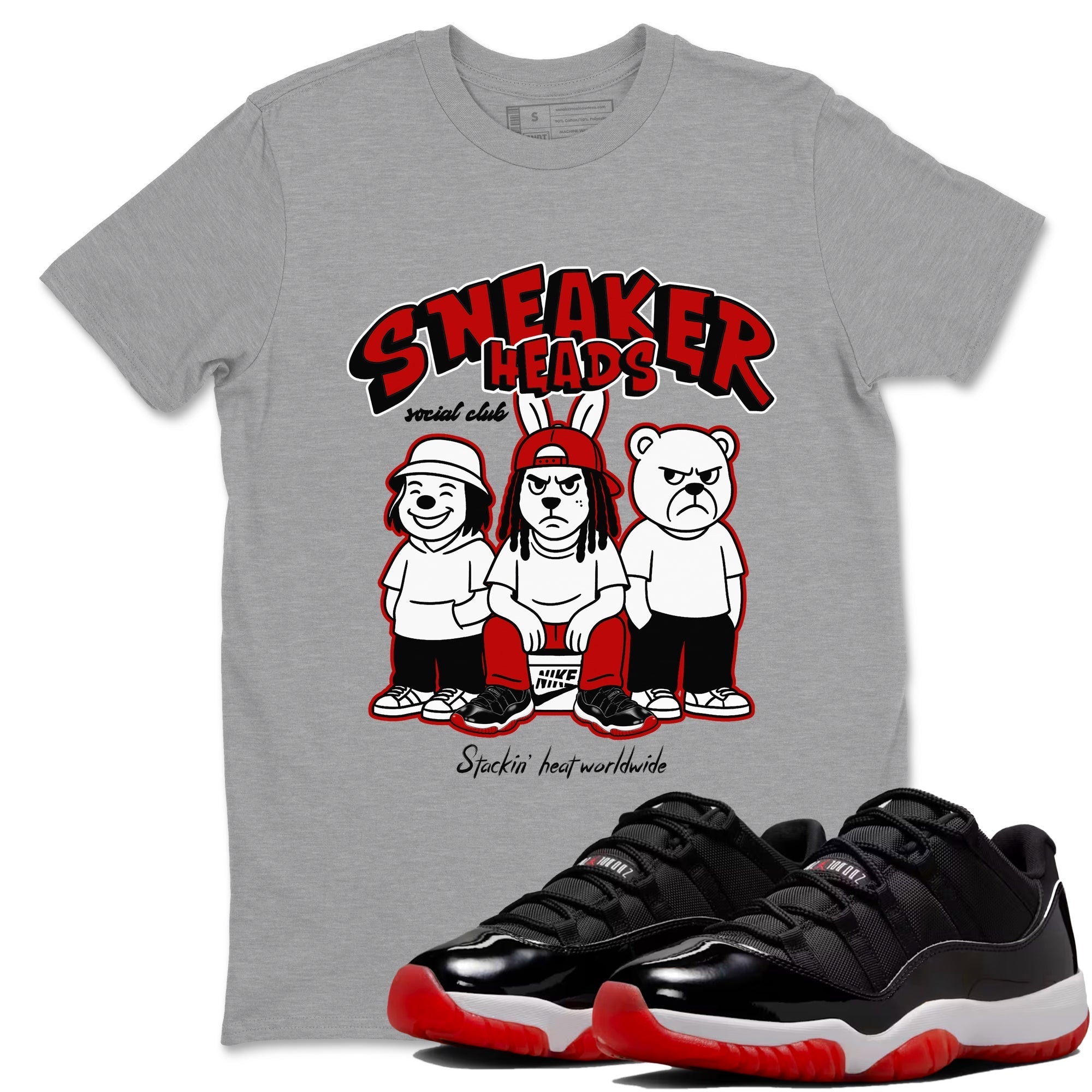 snkmatchs Social Club snkmatch Tees - Air Jordan 11 Bred