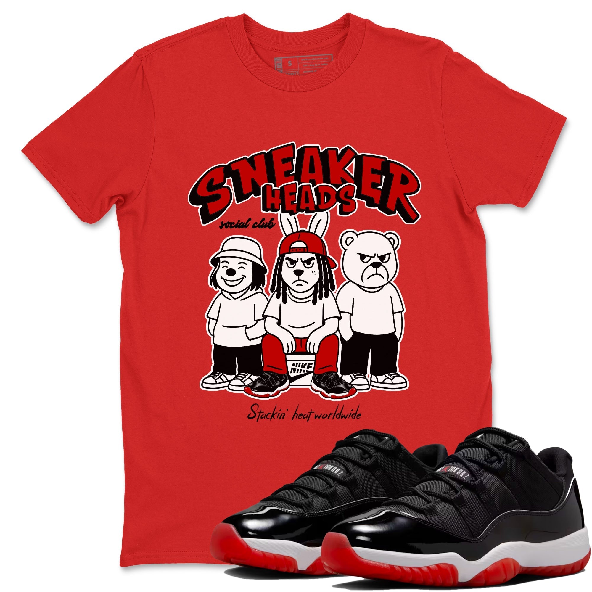 snkmatchs Social Club snkmatch Tees - Air Jordan 11 Bred