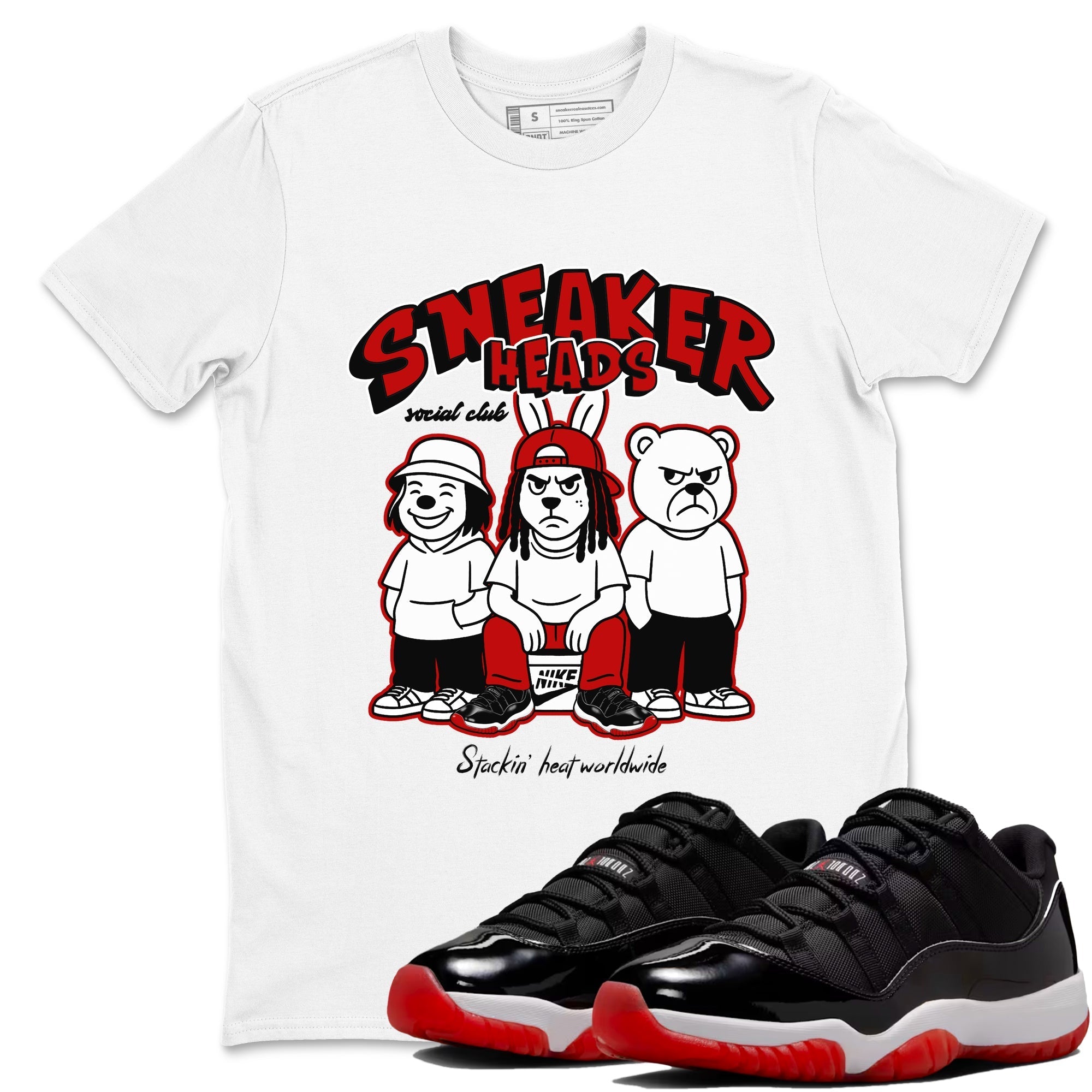 snkmatchs Social Club snkmatch Tees - Air Jordan 11 Bred
