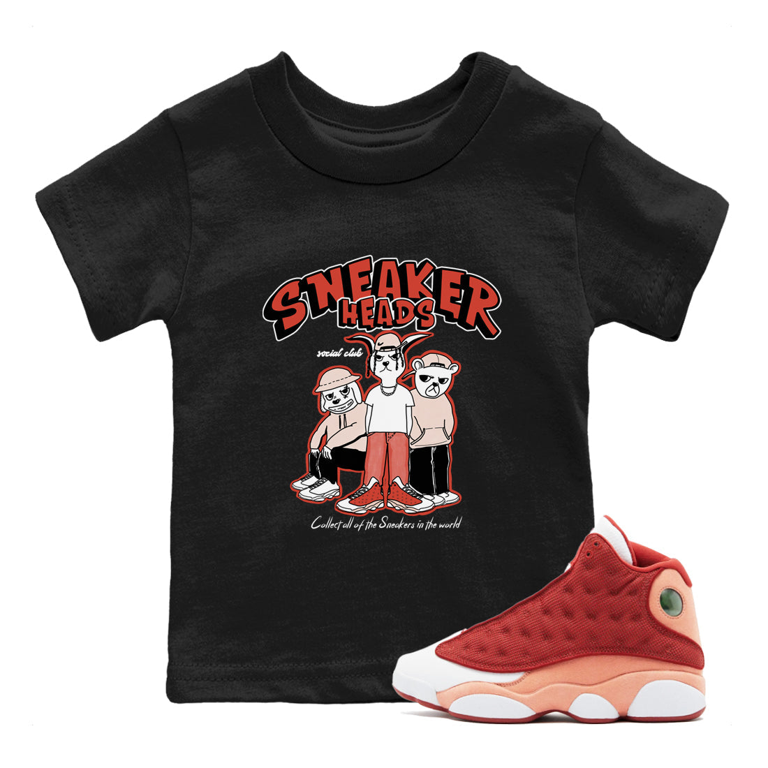 snkmatchs Social Club snkmatch Tees Kids - Air Jordan 13 Dune Red