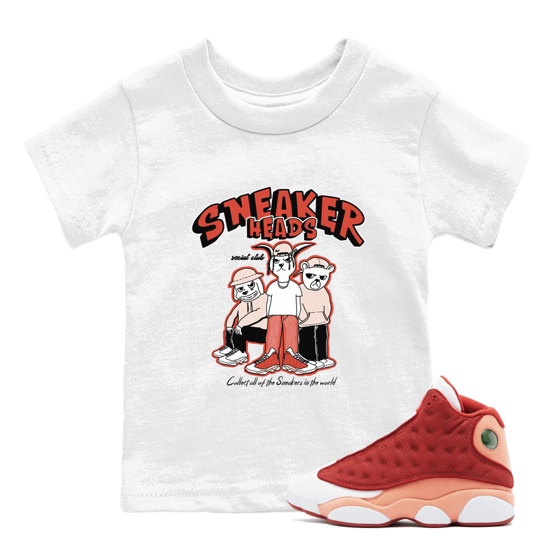 snkmatchs Social Club snkmatch Tees Kids - Air Jordan 13 Dune Red