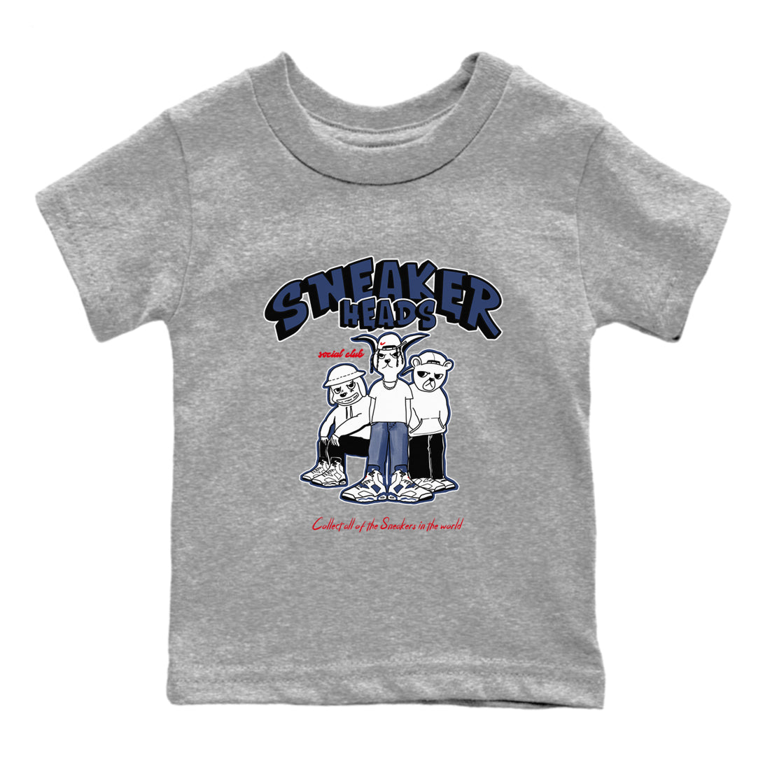 snkmatchs Social Club snkmatch Tees Kids - Air Jordan 6 White And Midnight Navy