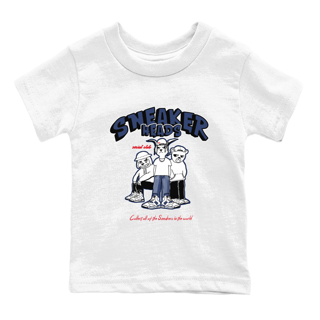 snkmatchs Social Club snkmatch Tees Kids - Air Jordan 6 White And Midnight Navy