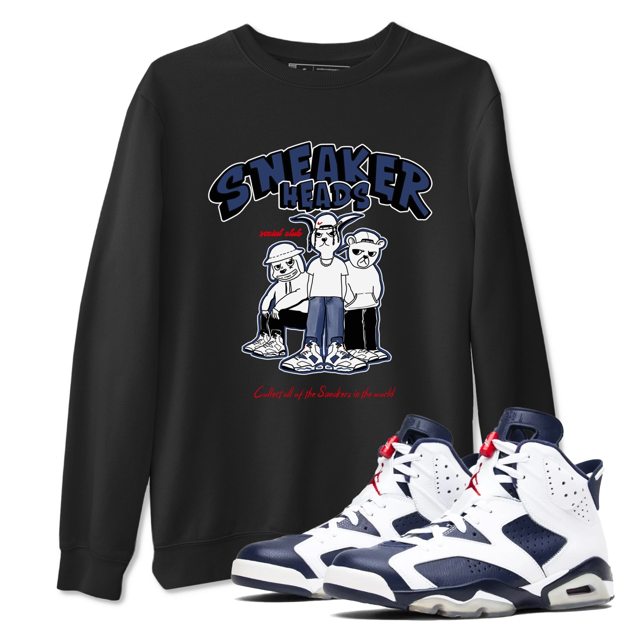 snkmatchs Social Club snkmatch Tees - Air Jordan 6 White And Midnight Navy