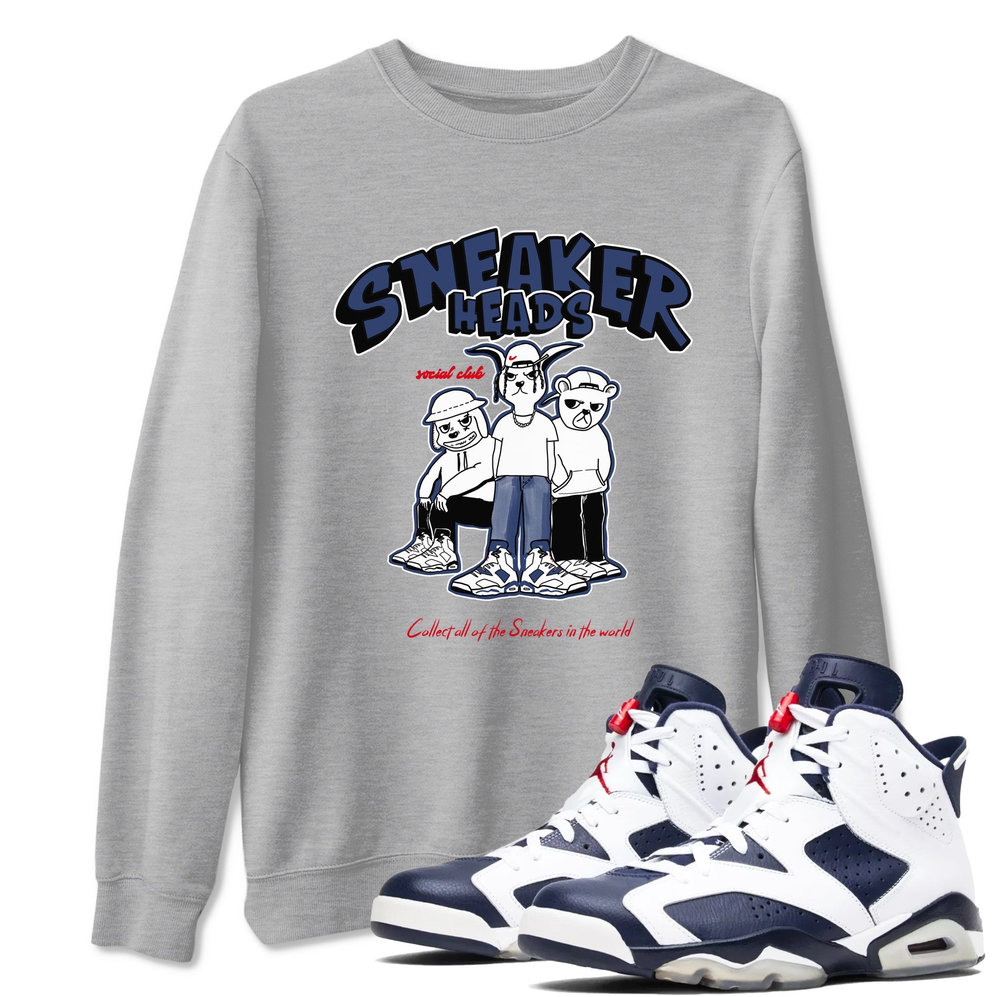 snkmatchs Social Club snkmatch Tees - Air Jordan 6 White And Midnight Navy