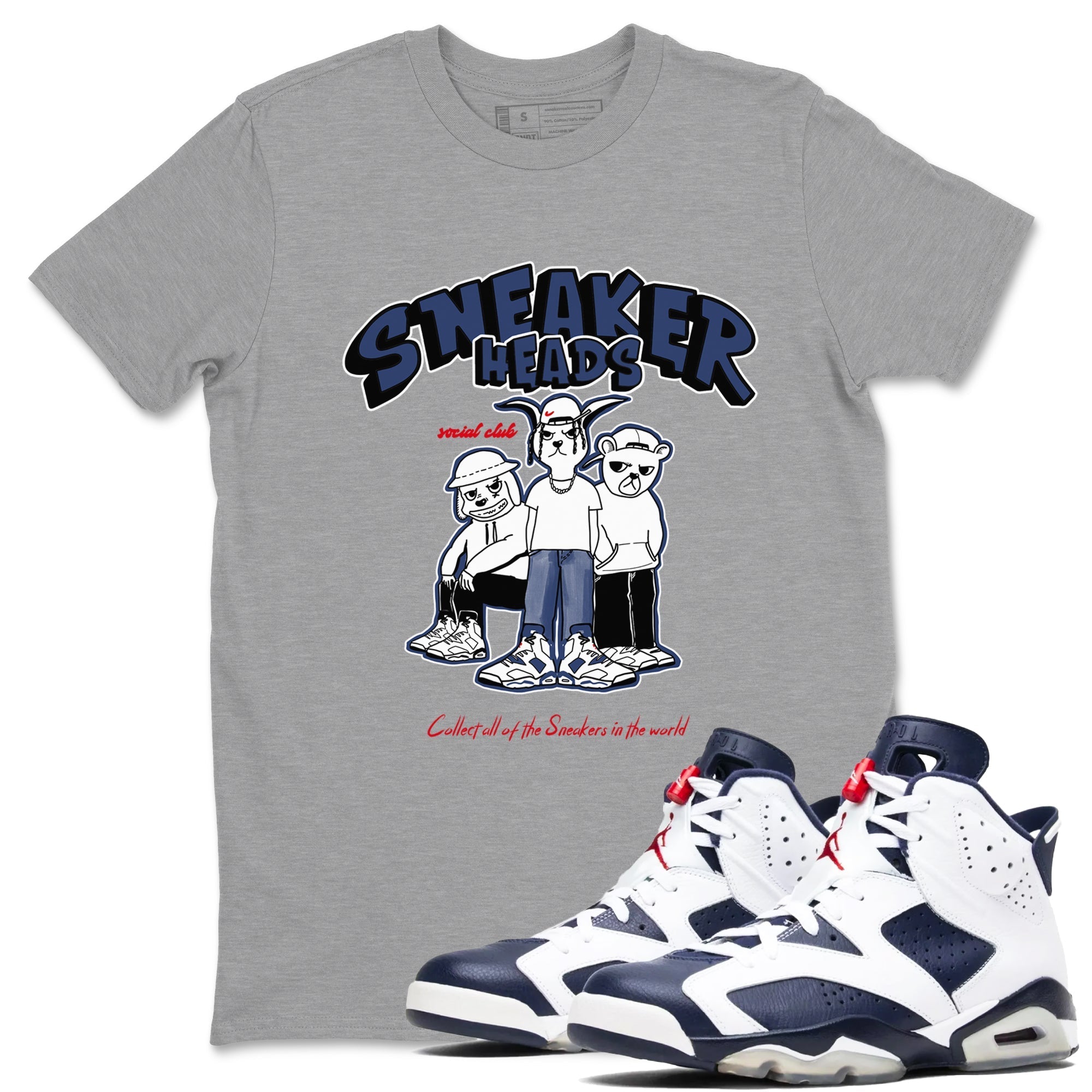 snkmatchs Social Club snkmatch Tees - Air Jordan 6 White And Midnight Navy