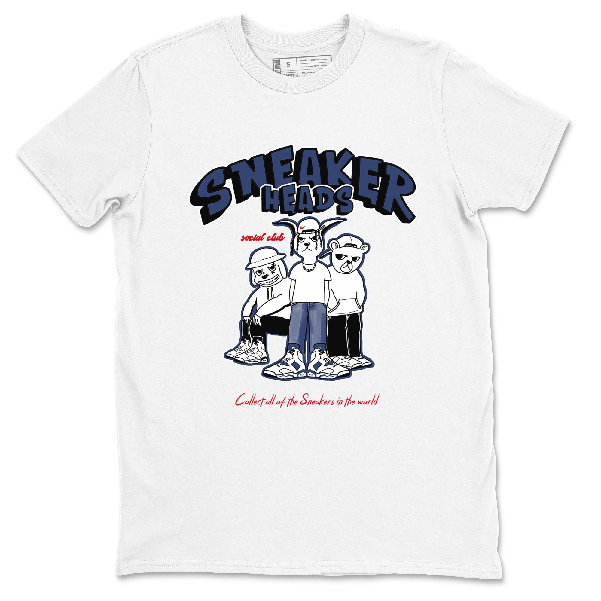 snkmatchs Social Club snkmatch Tees - Air Jordan 6 White And Midnight Navy