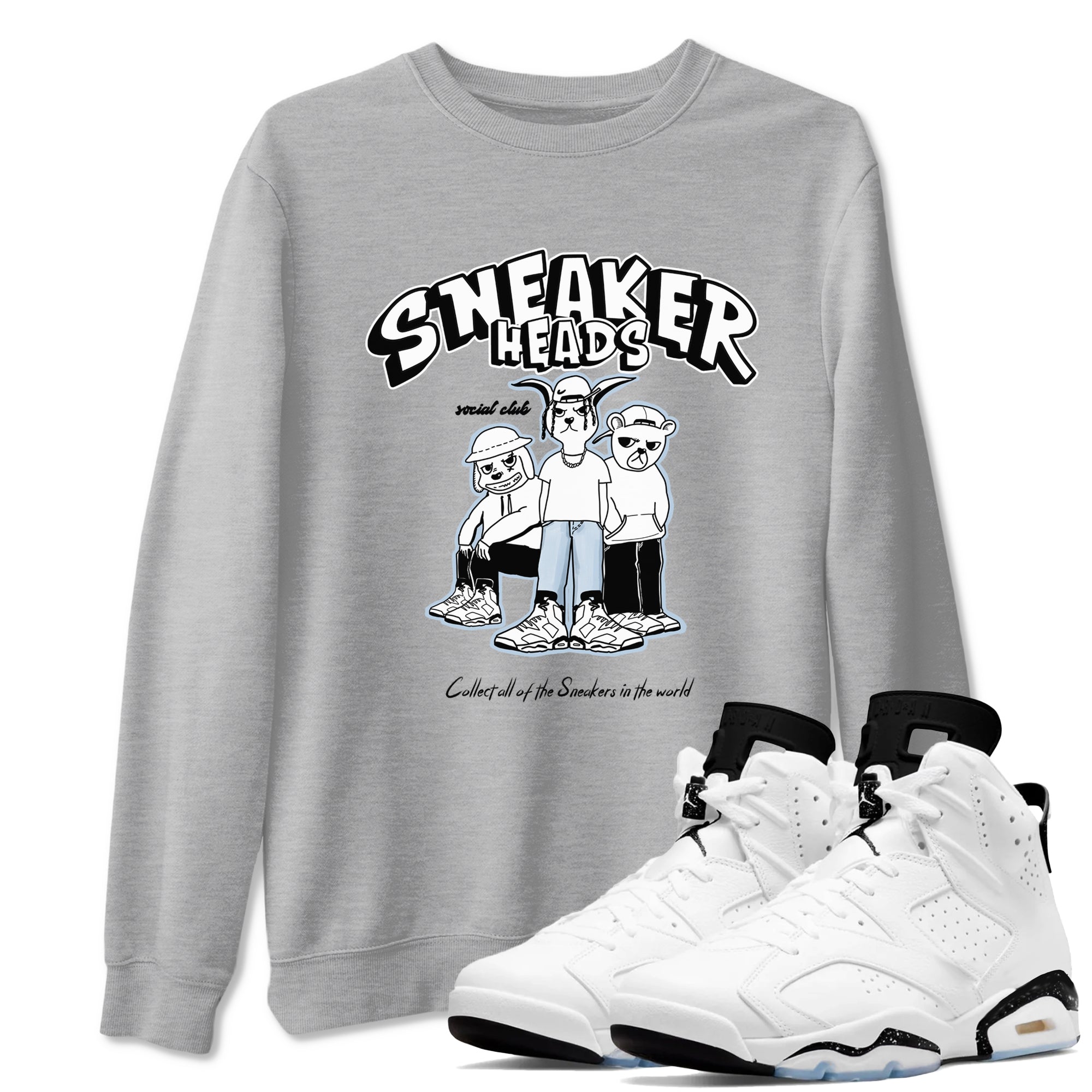 snkmatchs Social Club snkmatch Tees - Air Jordan 6 White Black