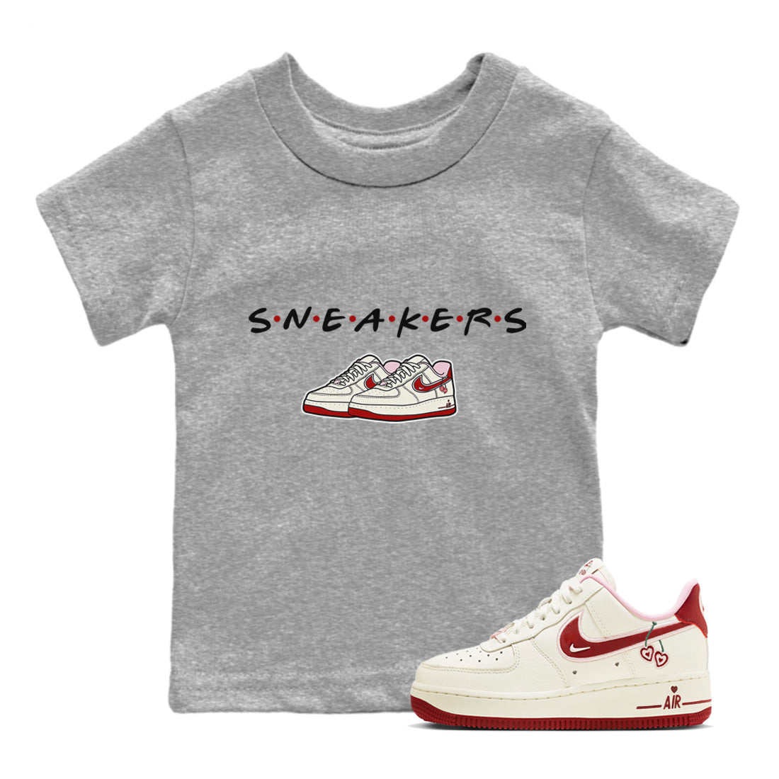 snkmatchs Kids Tops - Air Force 1 Valentines Day