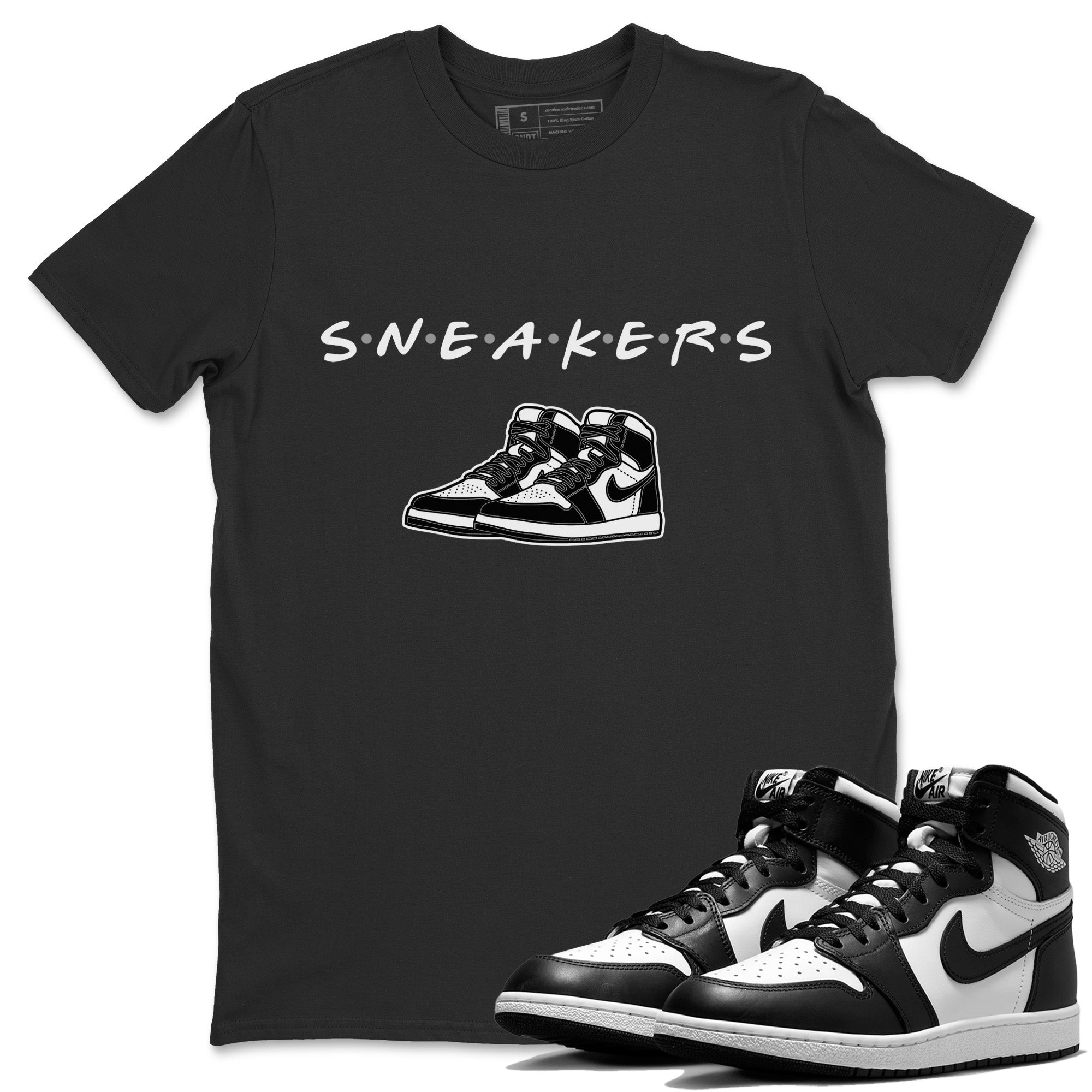 snkmatchs Unisex Tops - Air Jordan 1 Black White