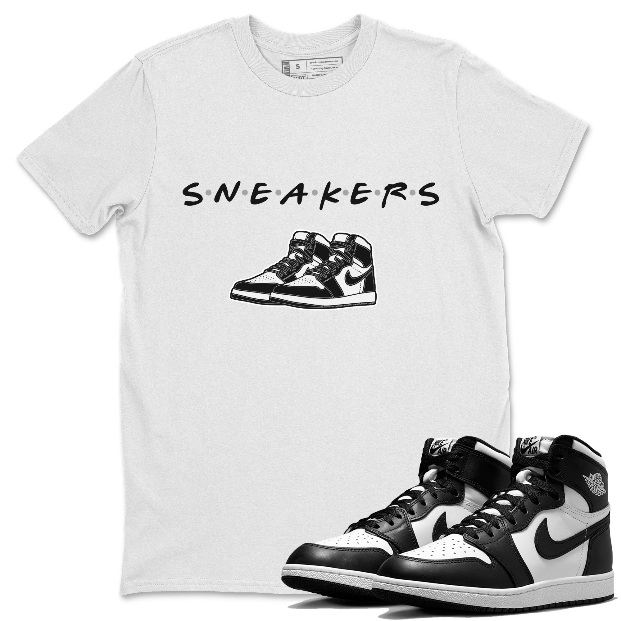 snkmatchs Unisex Tops - Air Jordan 1 Black White