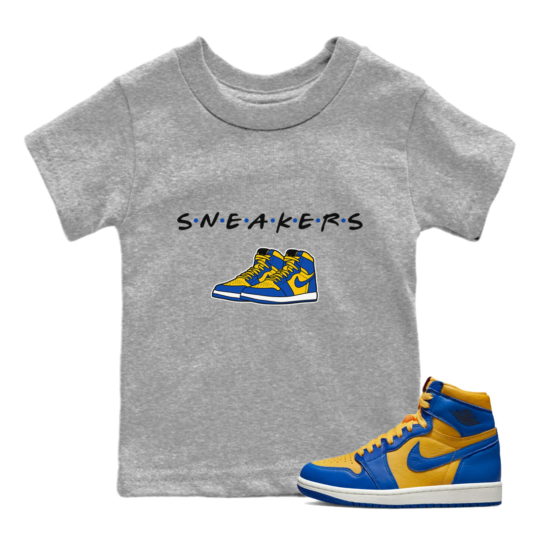 snkmatchs Kids Tops - Air Jordan 1 Game Royal Varsity Maize
