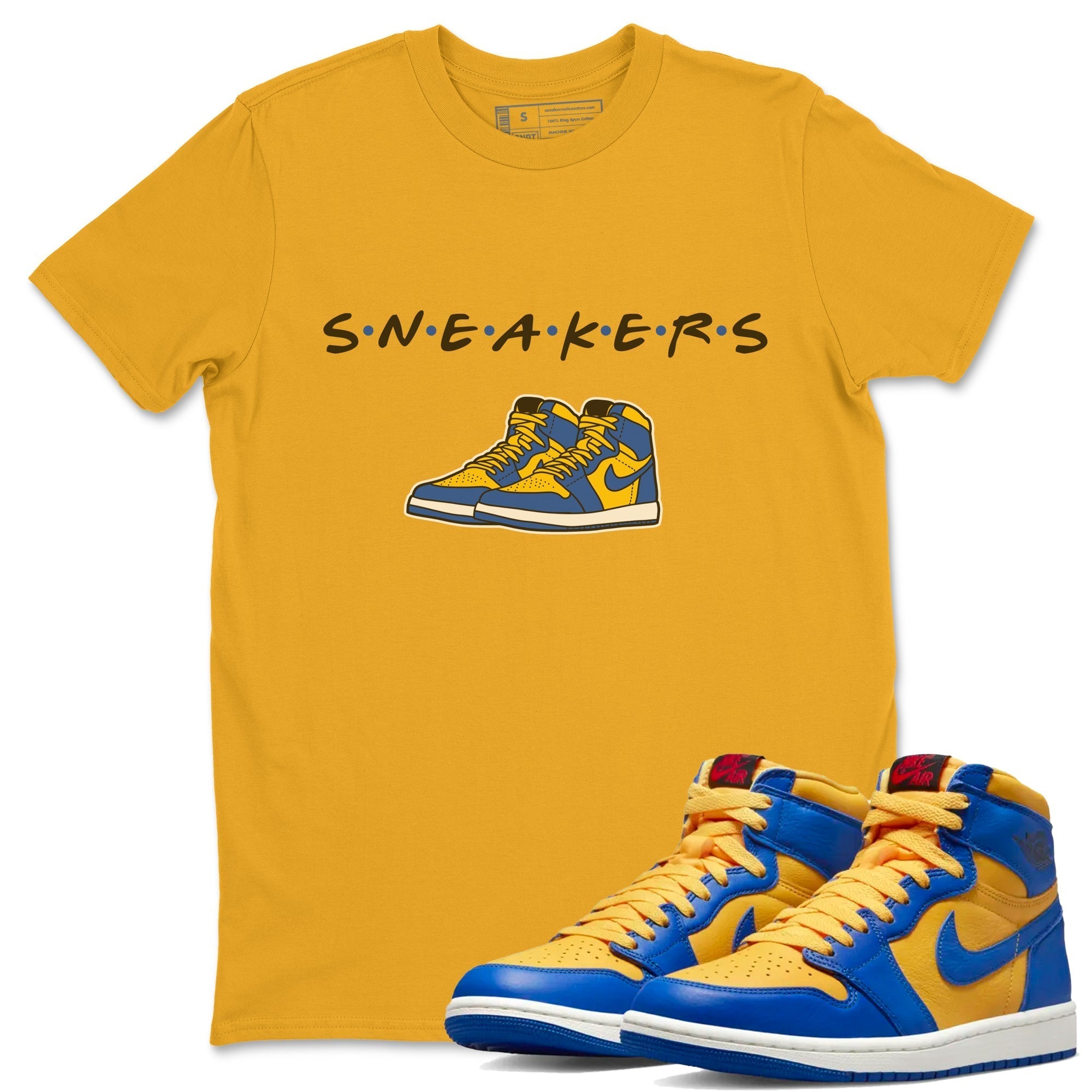 snkmatchs Unisex Tops - Air Jordan 1 Game Royal Varsity Maize