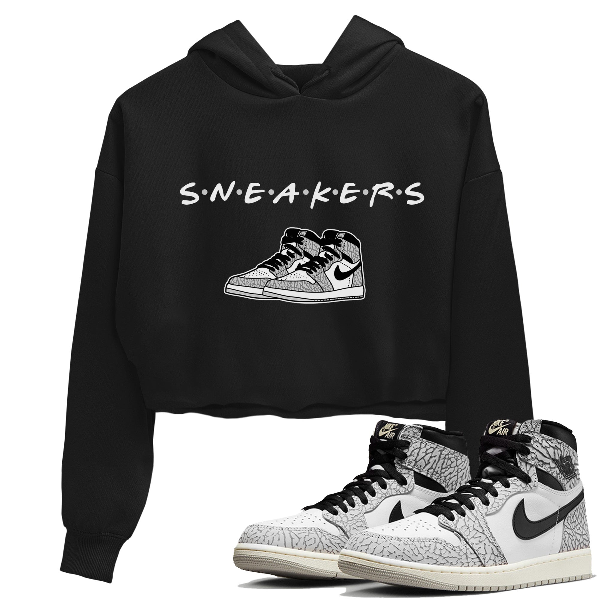 snkmatchs Women's Tops - Air Jordan 1 White Cement