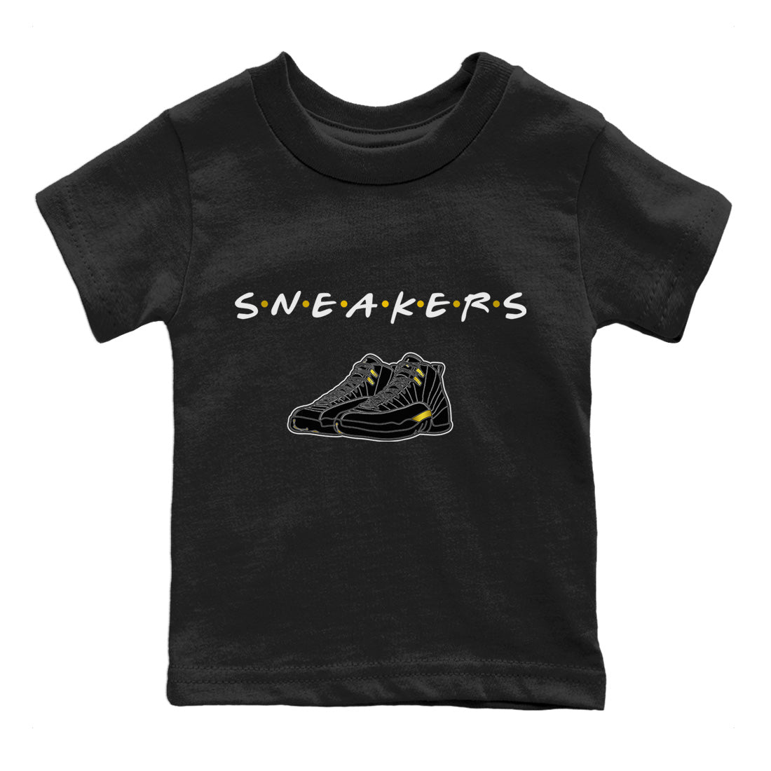 snkmatchs Kids Tops - Air Jordan 12 Black Taxi