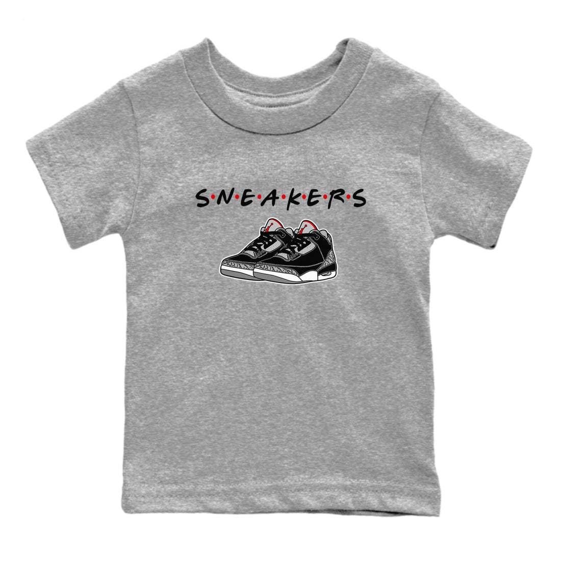 snkmatchs snkmatch Tees Kids - Air Jordan 3 Black Cement