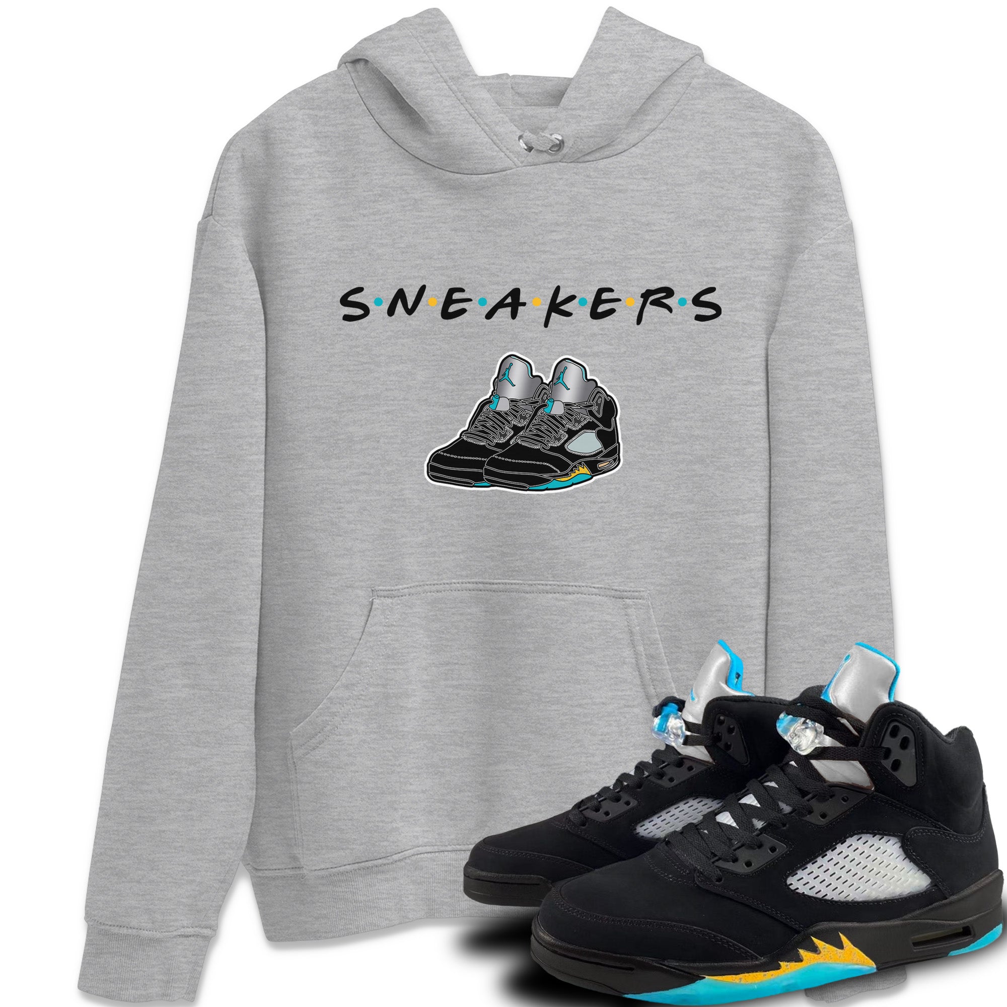 snkmatchs Unisex Tops - Air Jordan 5 Aqua