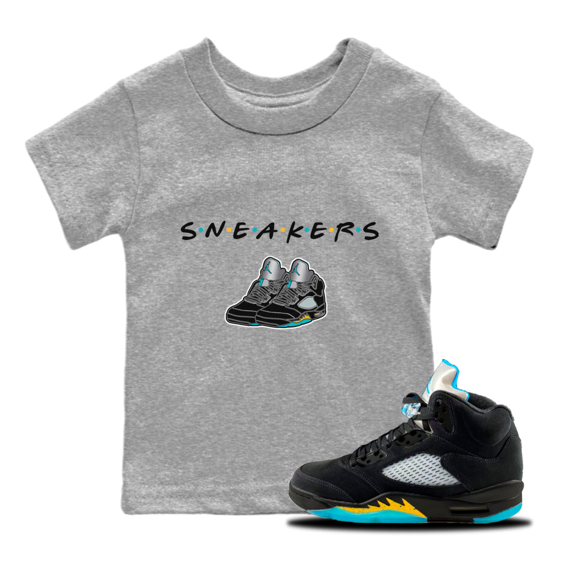 snkmatchs Kids Tops - Air Jordan 5 Aqua
