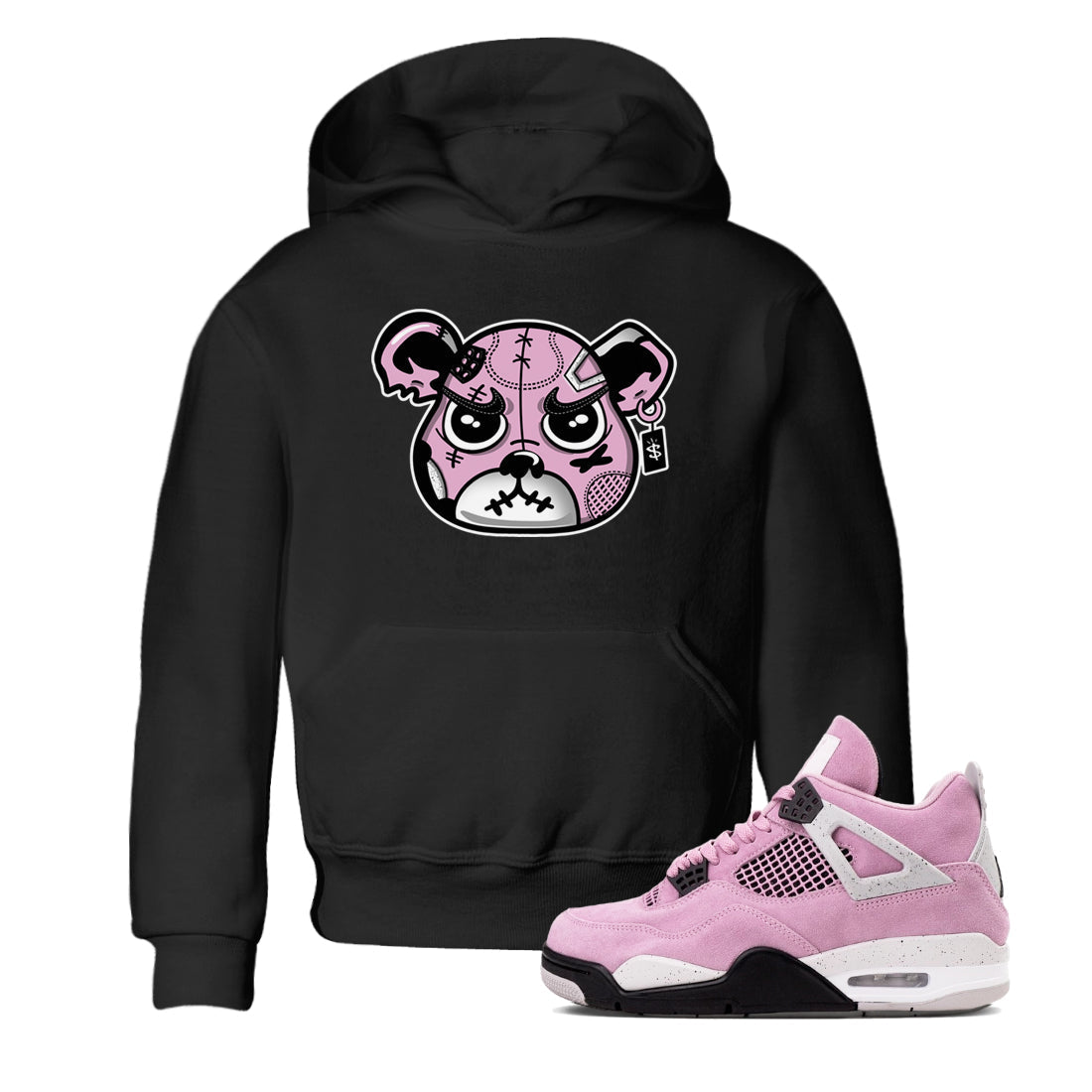 snkmatchs Bear Face snkmatch Tees Kids - Air Jordan 4 Orchid