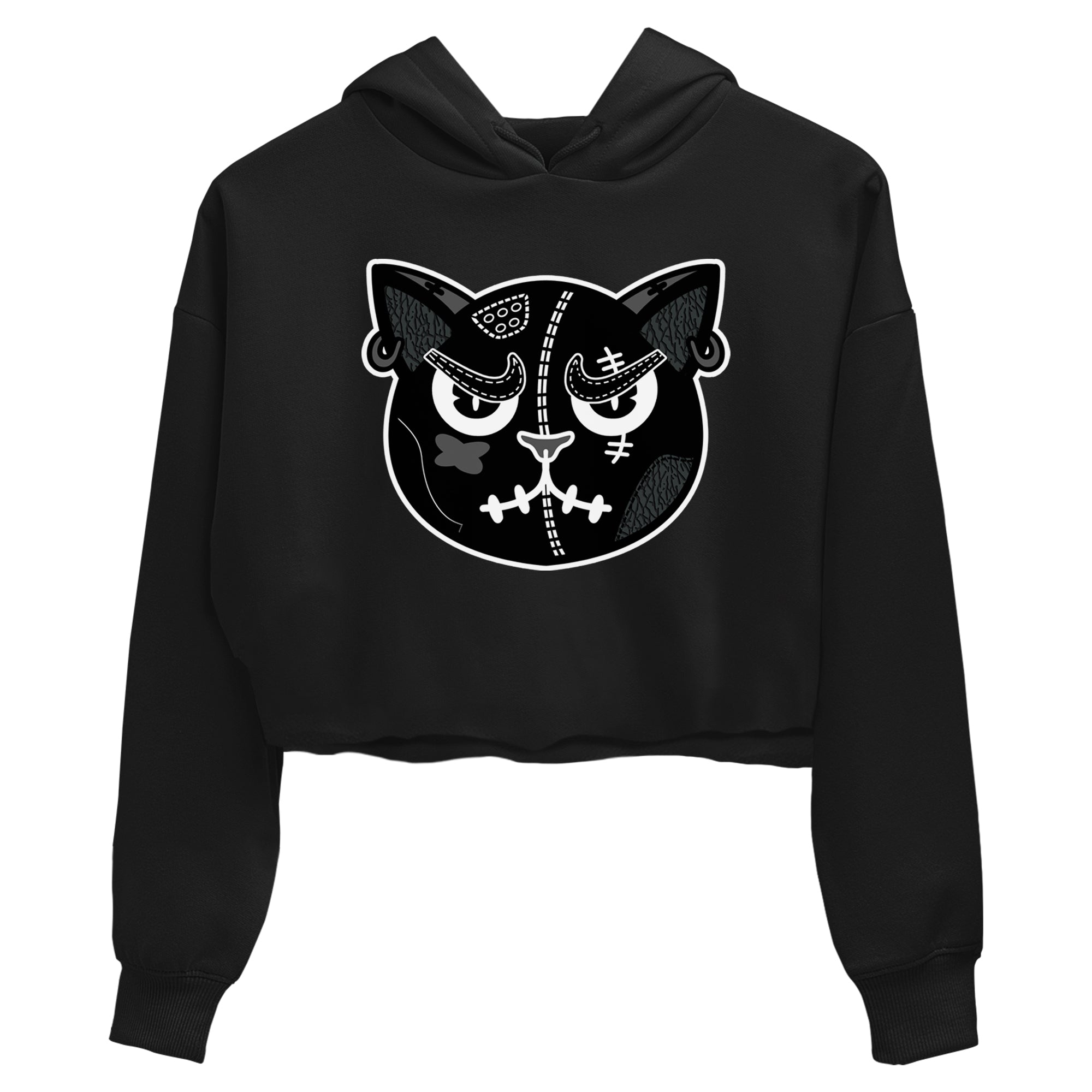 snkmatchs Cat Face snkmatch Women's Top - Air Jordan 3 Black Cat