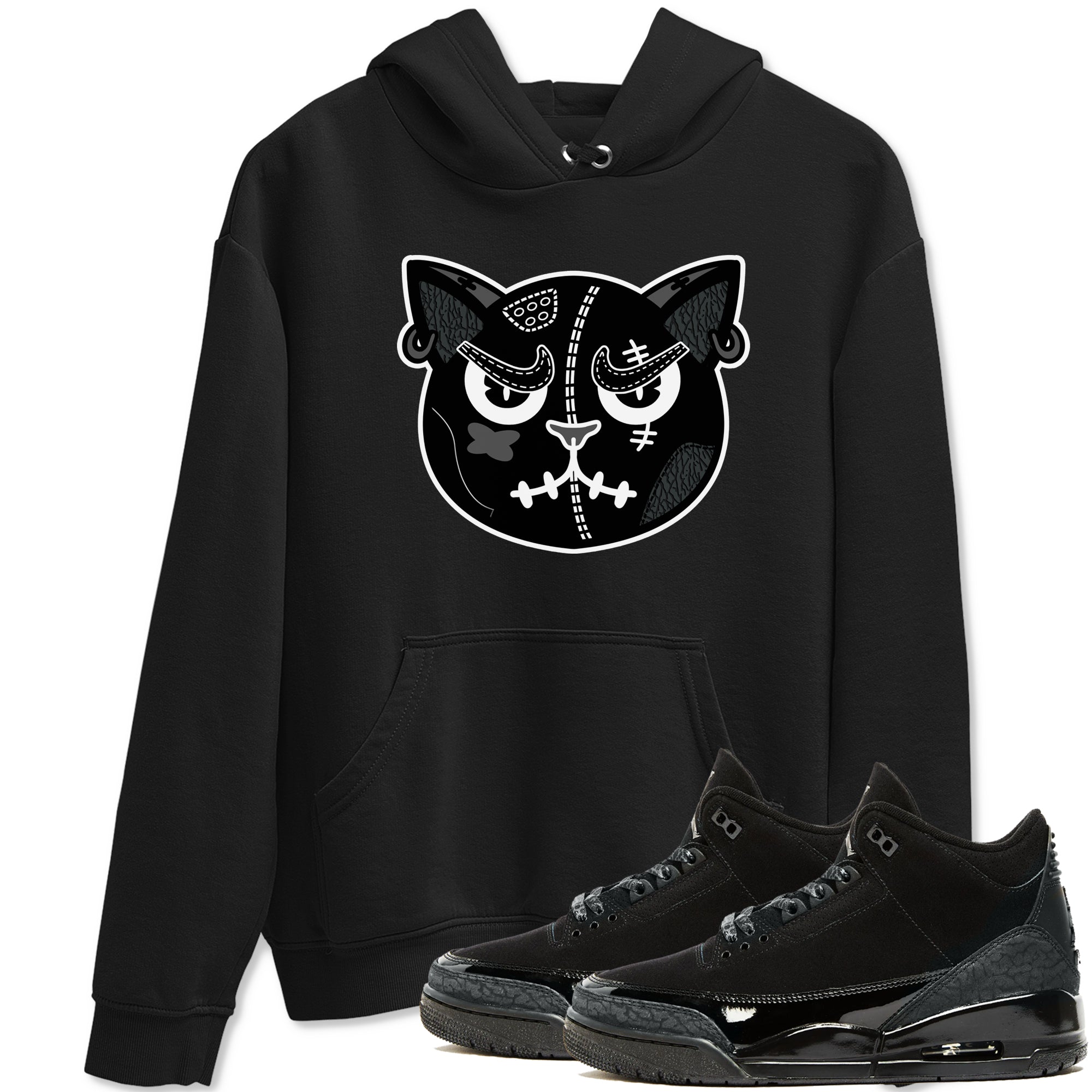 snkmatchs Cat Face snkmatch Tees - Air Jordan 3 Black Cat