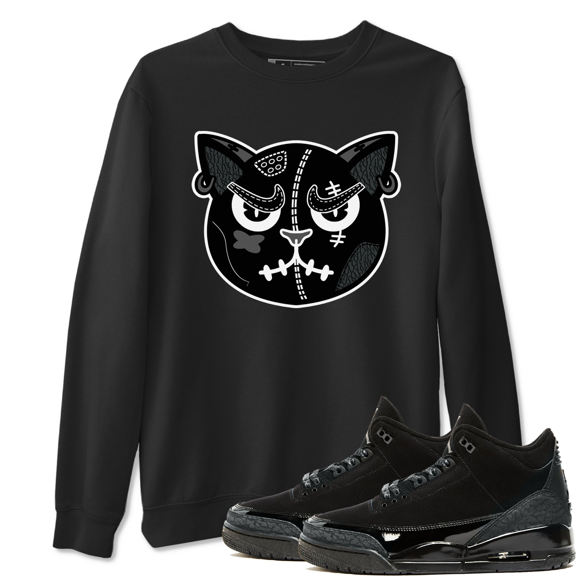 snkmatchs Cat Face snkmatch Tees - Air Jordan 3 Black Cat