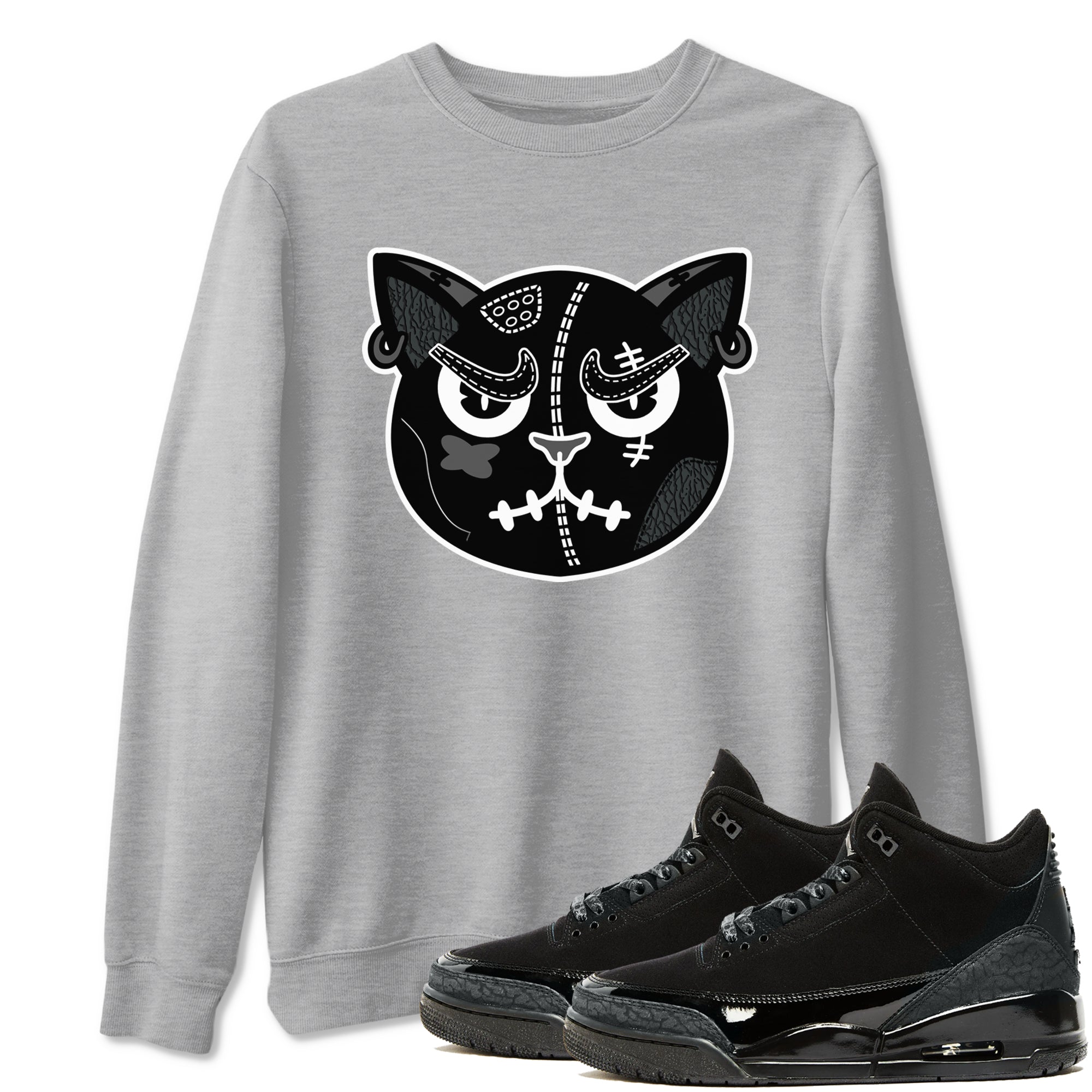 snkmatchs Cat Face snkmatch Tees - Air Jordan 3 Black Cat