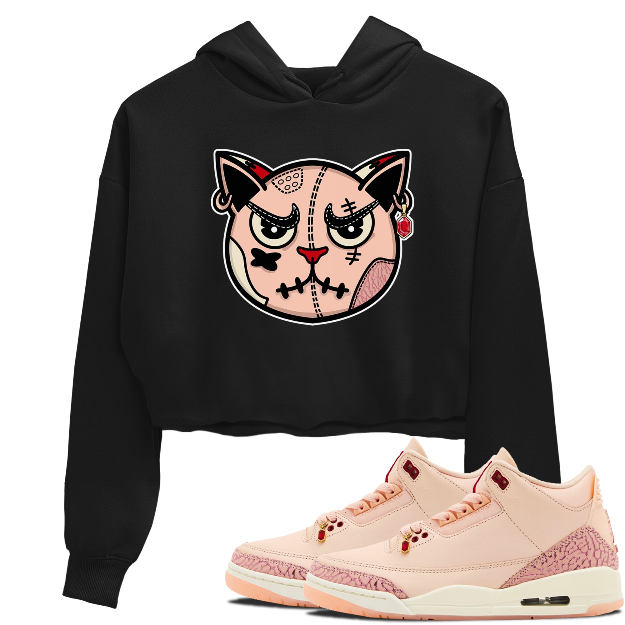 snkmatchs Cat Face snkmatch Women's Top - Air Jordan 3 Valentines Day