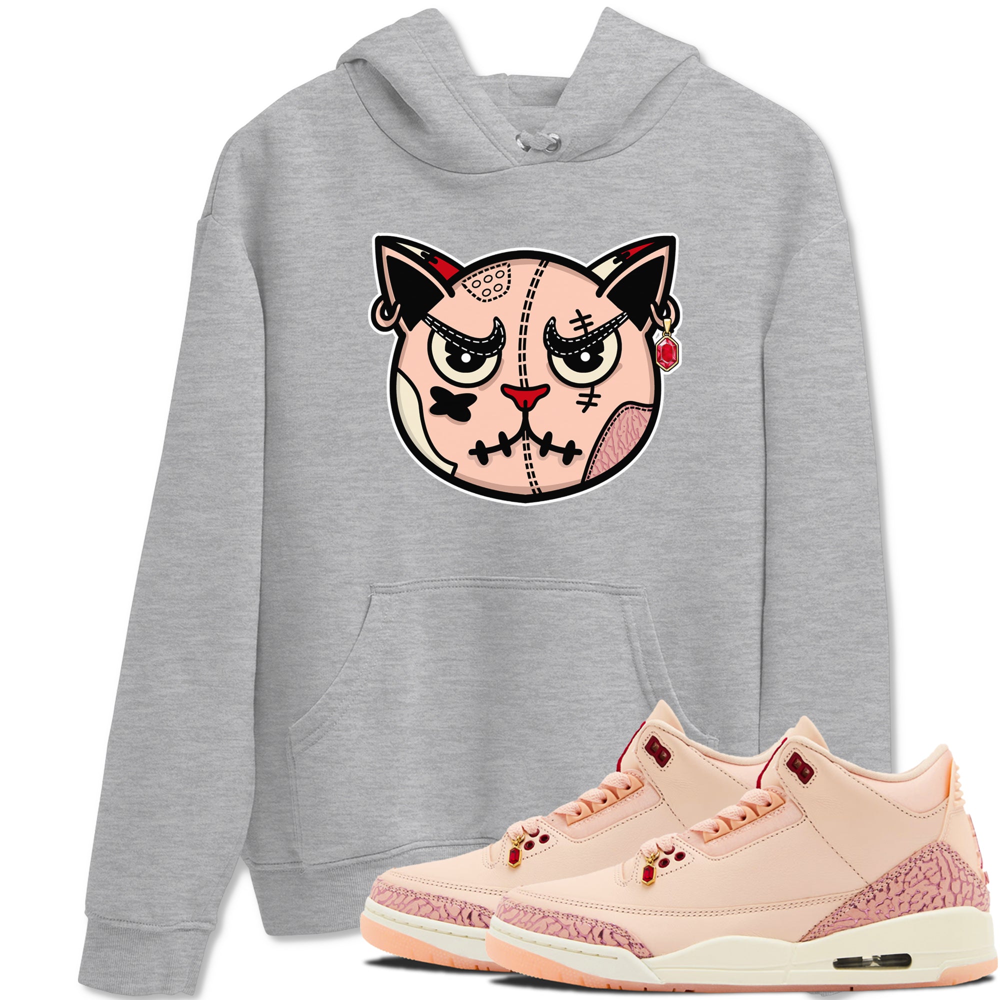 snkmatchs Cat Face snkmatch Tees - Air Jordan 3 Valentines Day