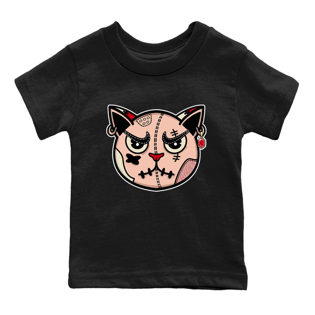 snkmatchs Cat Face snkmatch Tees Kids - Air Jordan 3 Valentines Day