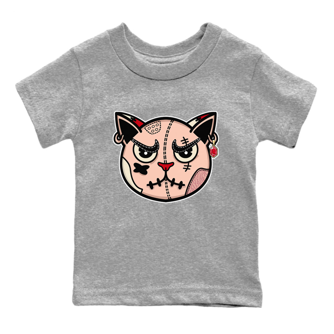snkmatchs Cat Face snkmatch Tees Kids - Air Jordan 3 Valentines Day